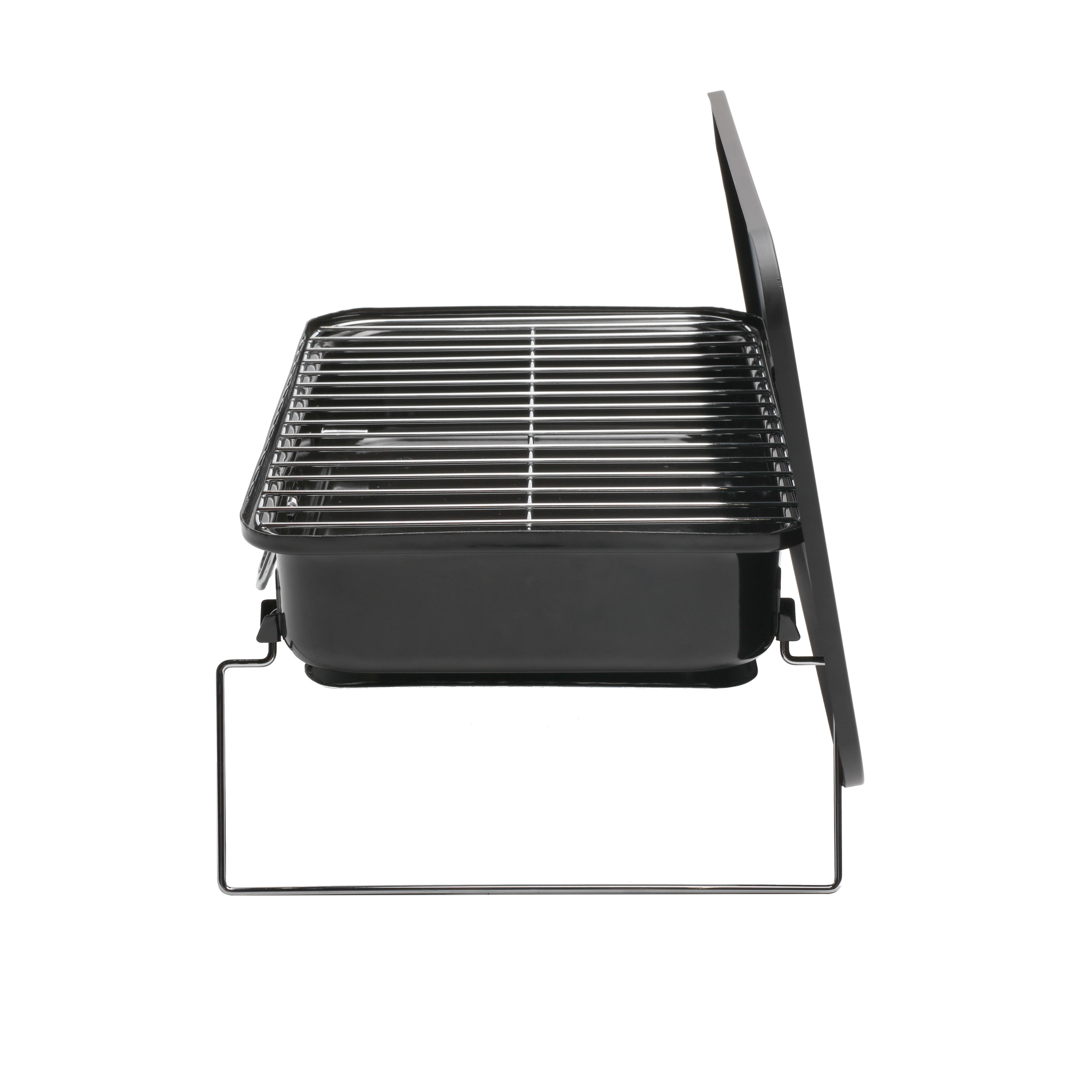 Przenośny grill węglowy walizka z rusztem 35x25 cm czarny - 5