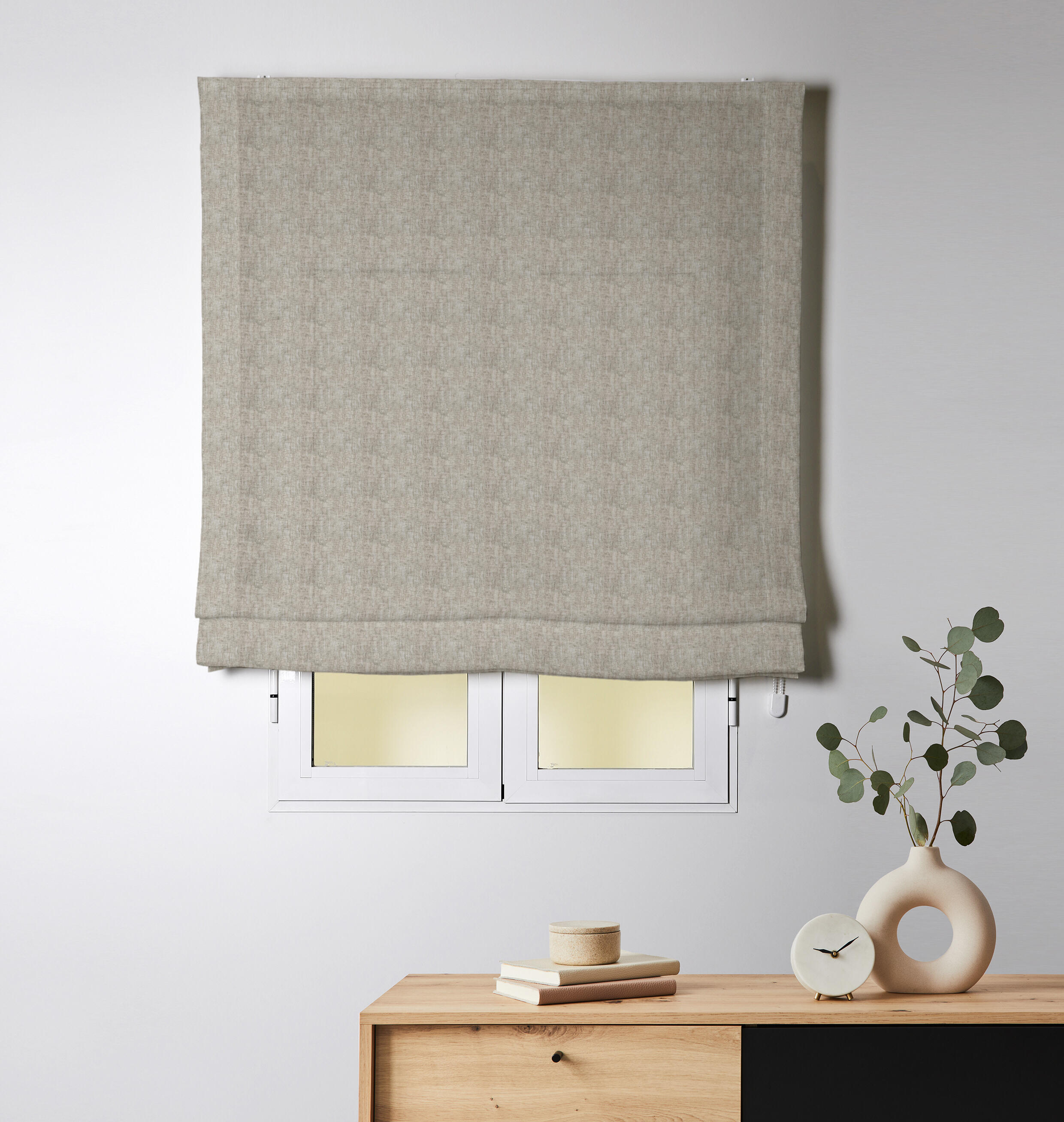 Estor plegable paqueto esparto beige de 105x175 cm