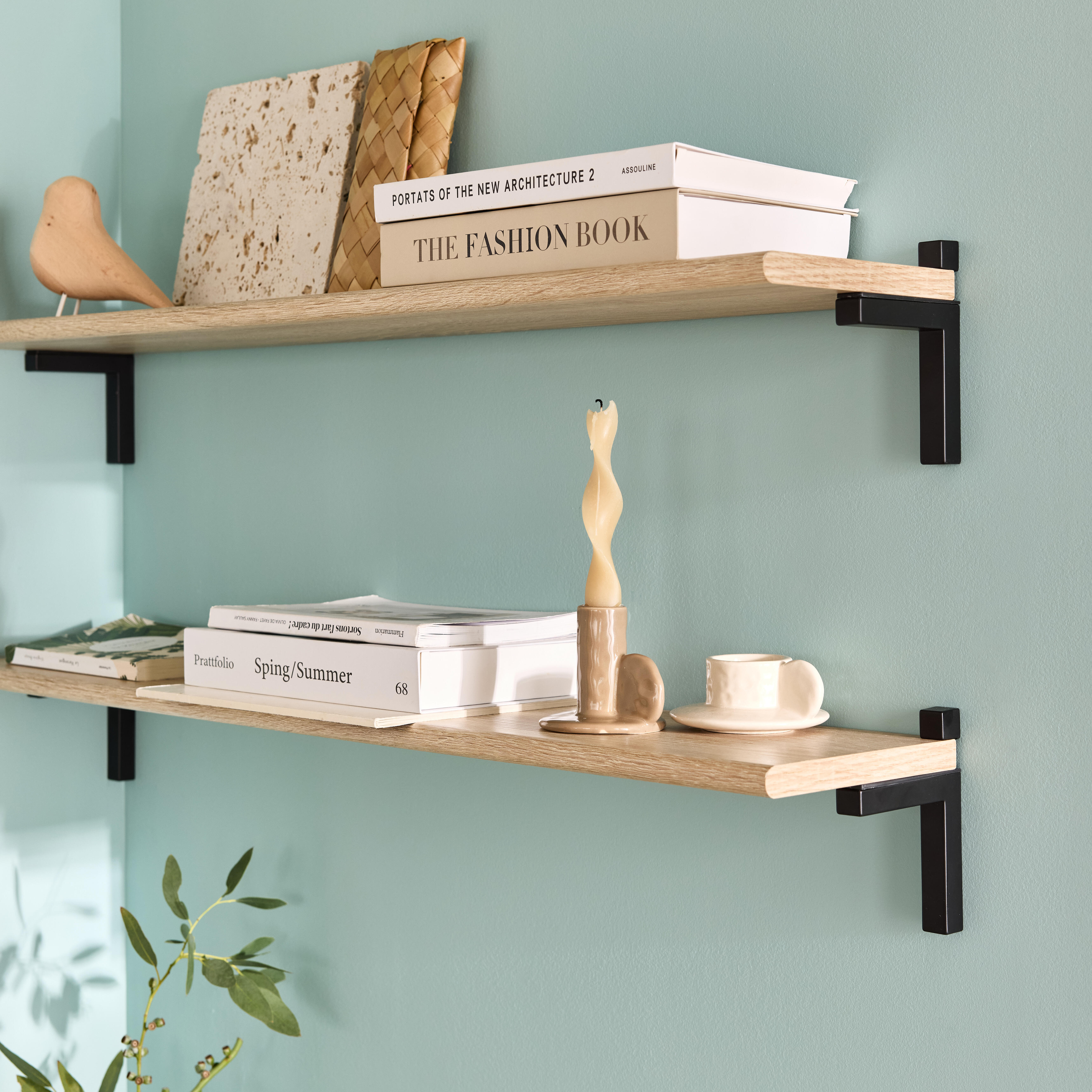 Etagère murale Joker chêne sonoma brut, L.90 x P.18 cm, Ep.18 mm - 2