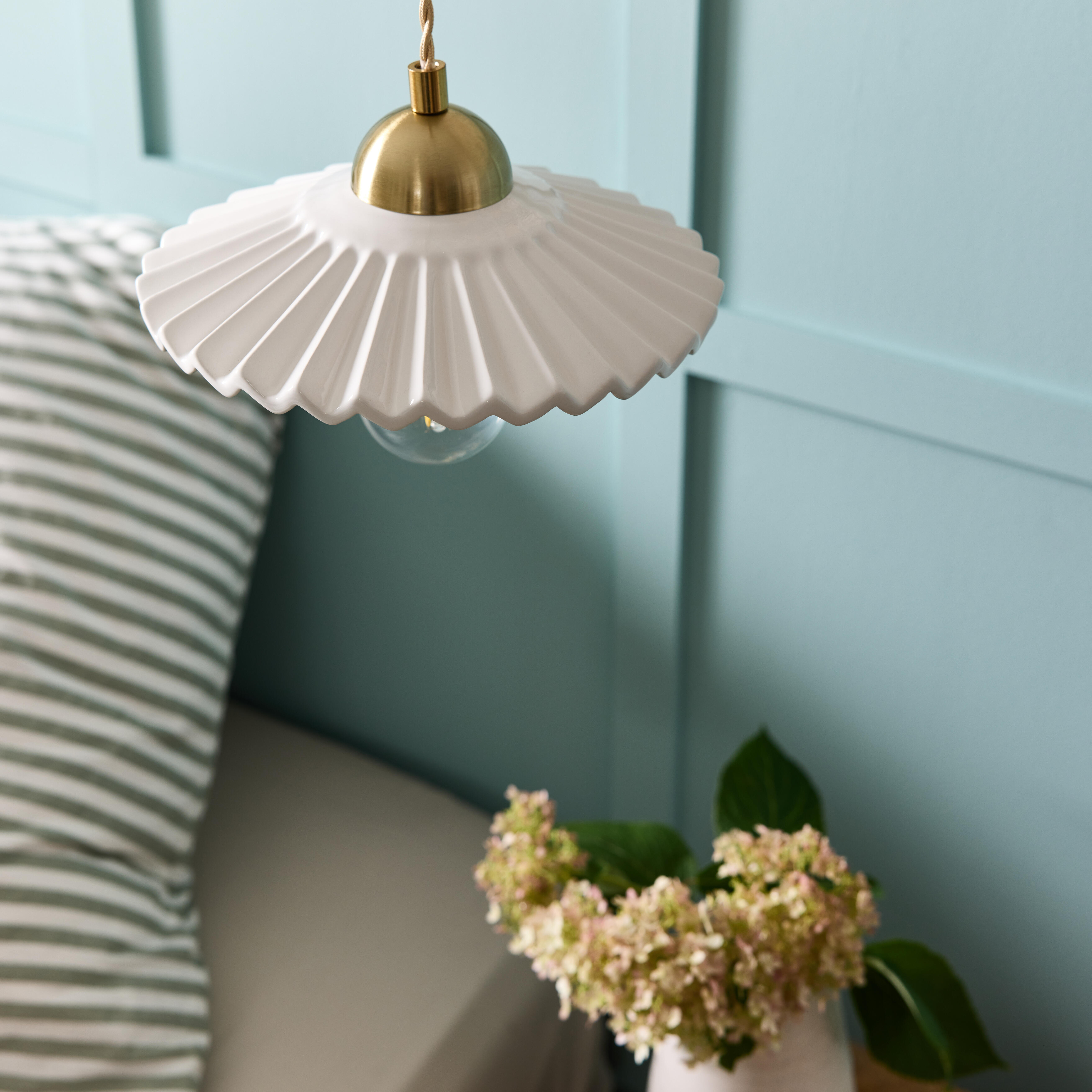 Suspension Babouchka céramique, blanc, Diam.14 cm, E27 - 2