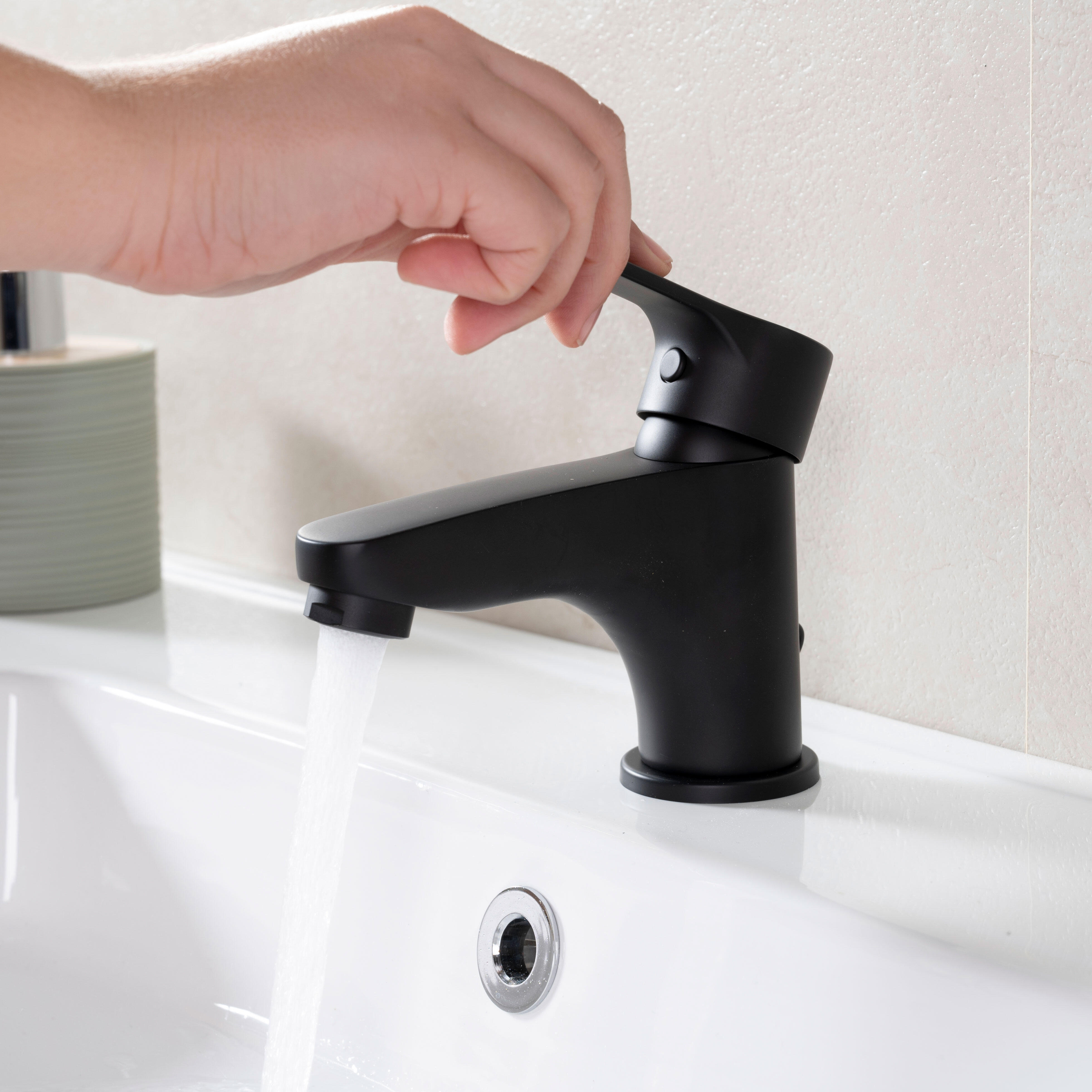 Grifo de lavabo HUMMO monomando negro mate. Antical. Latón. - 8