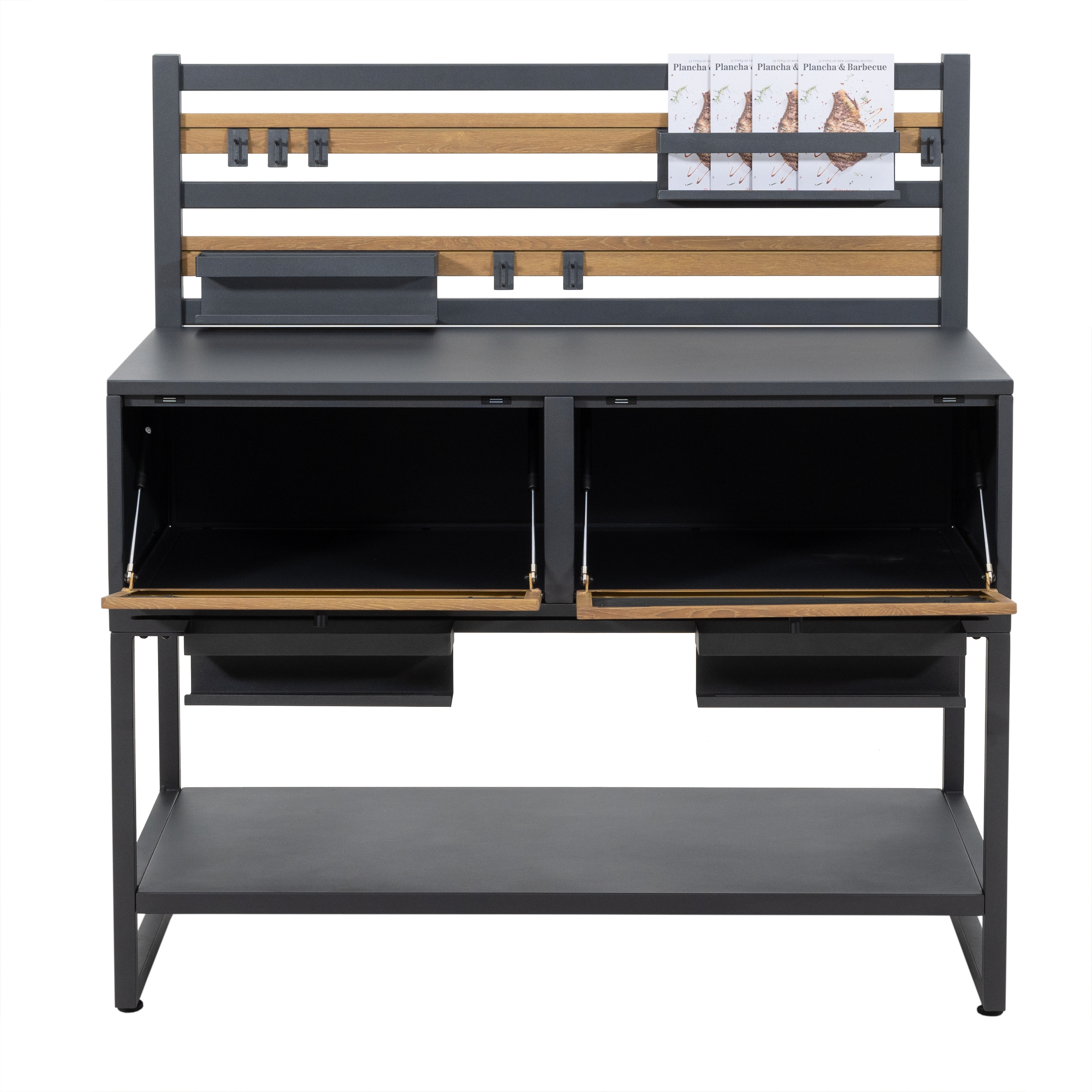 Module de cuisine extérieure en aluminium NATERIAL Lykos, gris et effet bois - 4