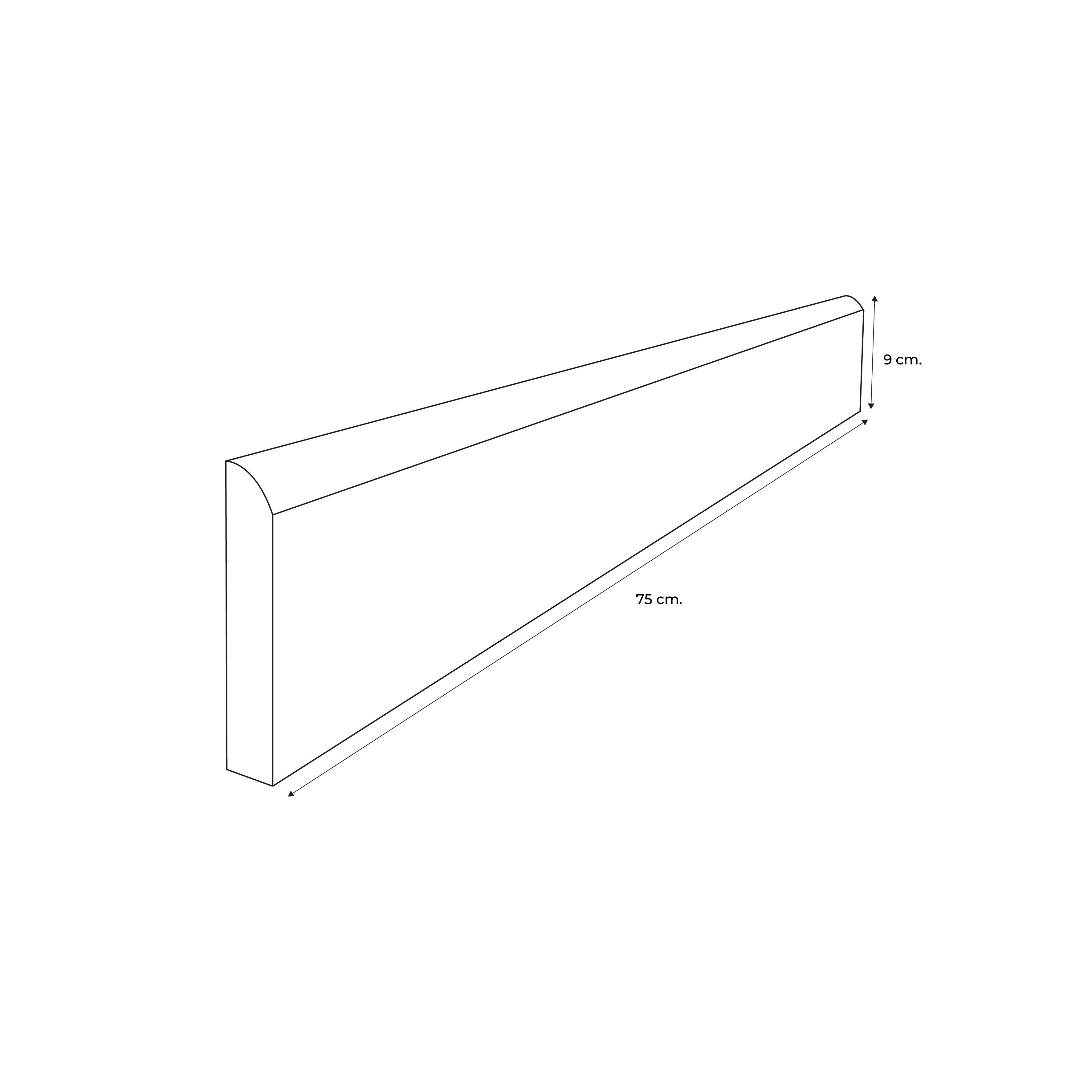 Rodapié porcelánico Martins 75x9 cm cemento arena ARTENS - 2