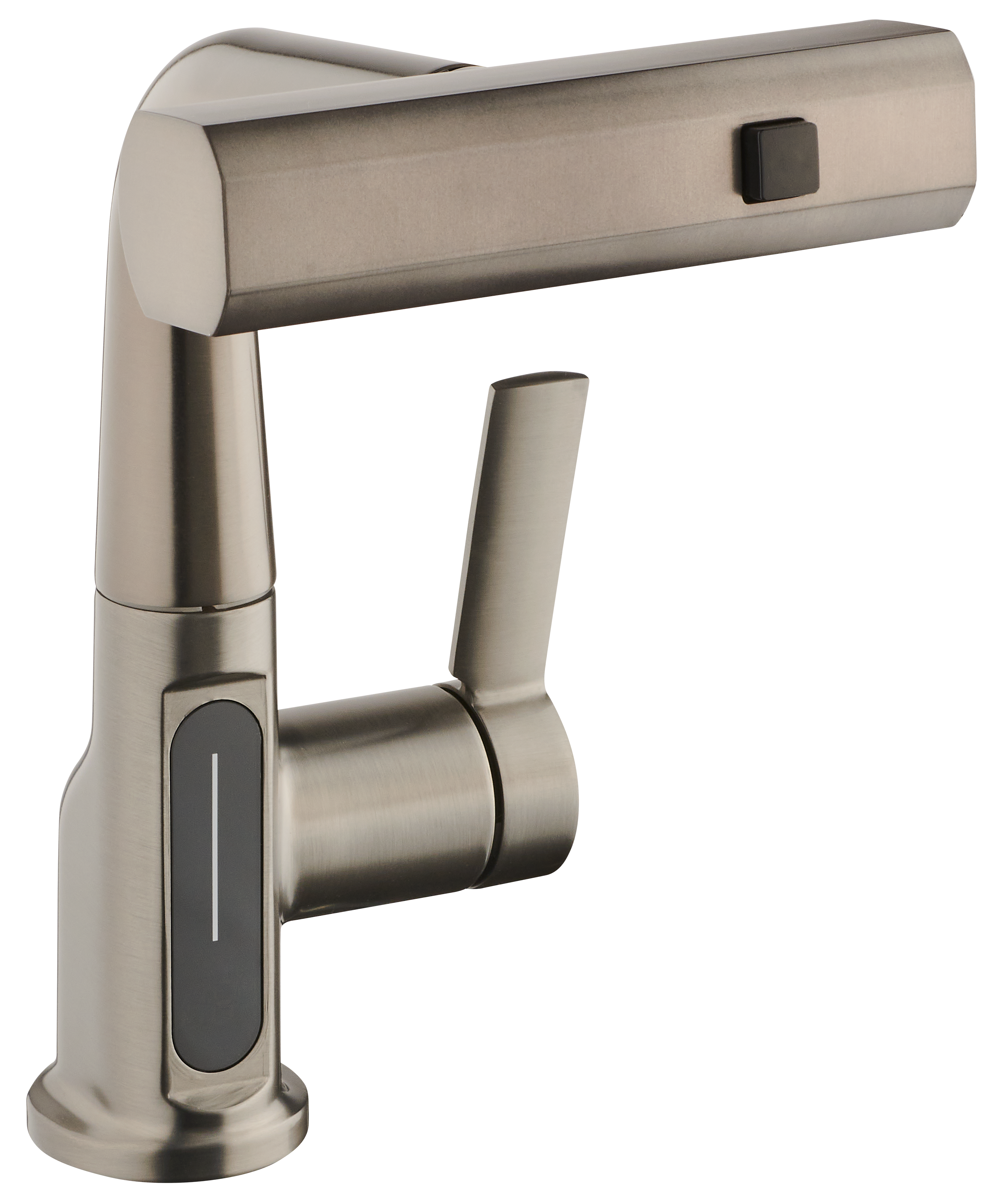 Bateria umywalkowa wysoka grafit 25 cm wyciągana wylewka wyświetlacz