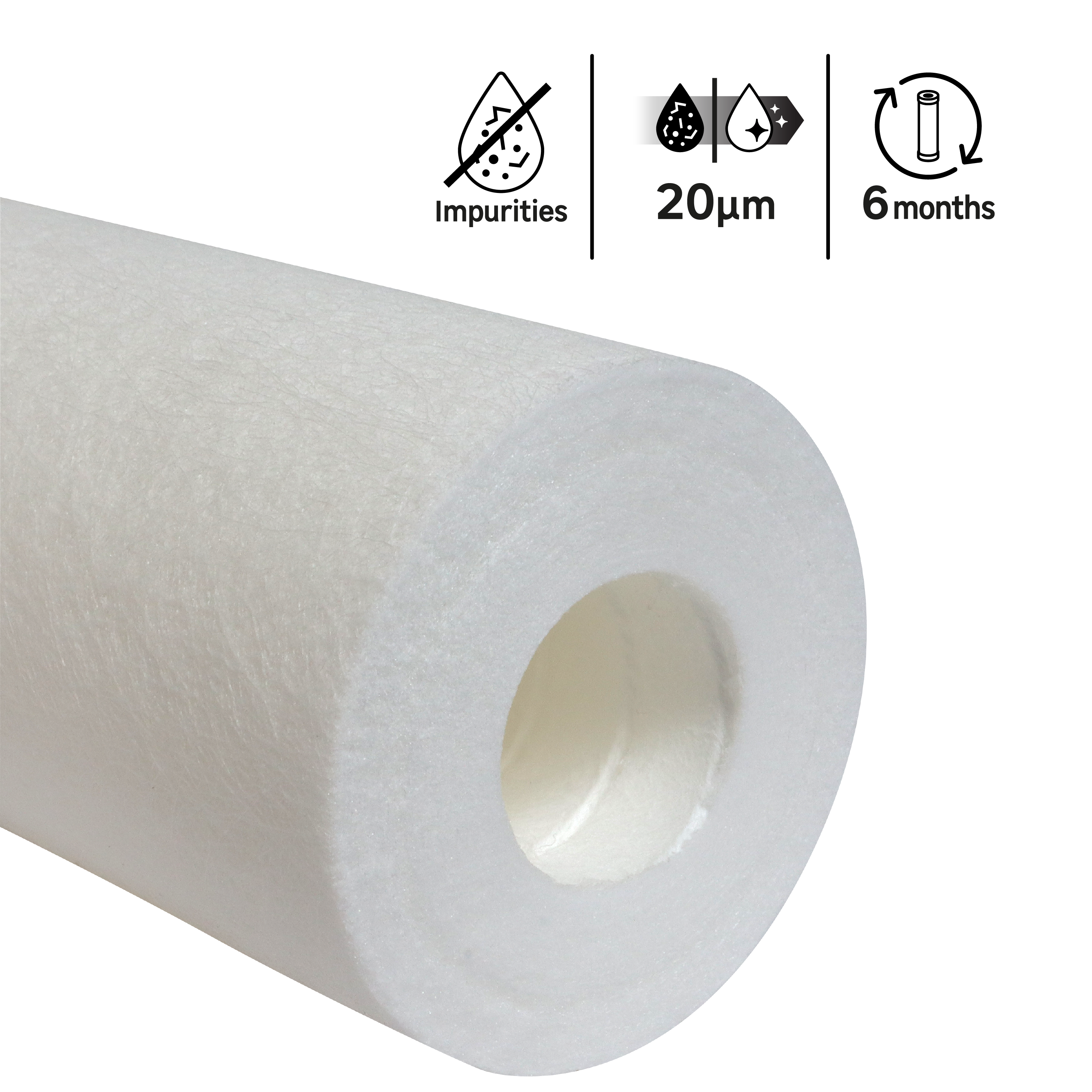 Lot de 3 cartouches anti sédiment extrudée 20 microns - 4