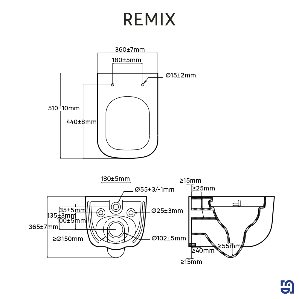 Miska WC wisząca  Remix Wirowa Sensea - 5