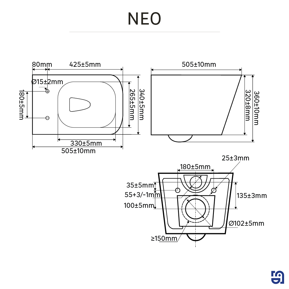 Miska WC wisząca Square Sensea - 5