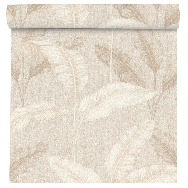 Tapeta Liście Selection Paper 200331 beżowa papierowa