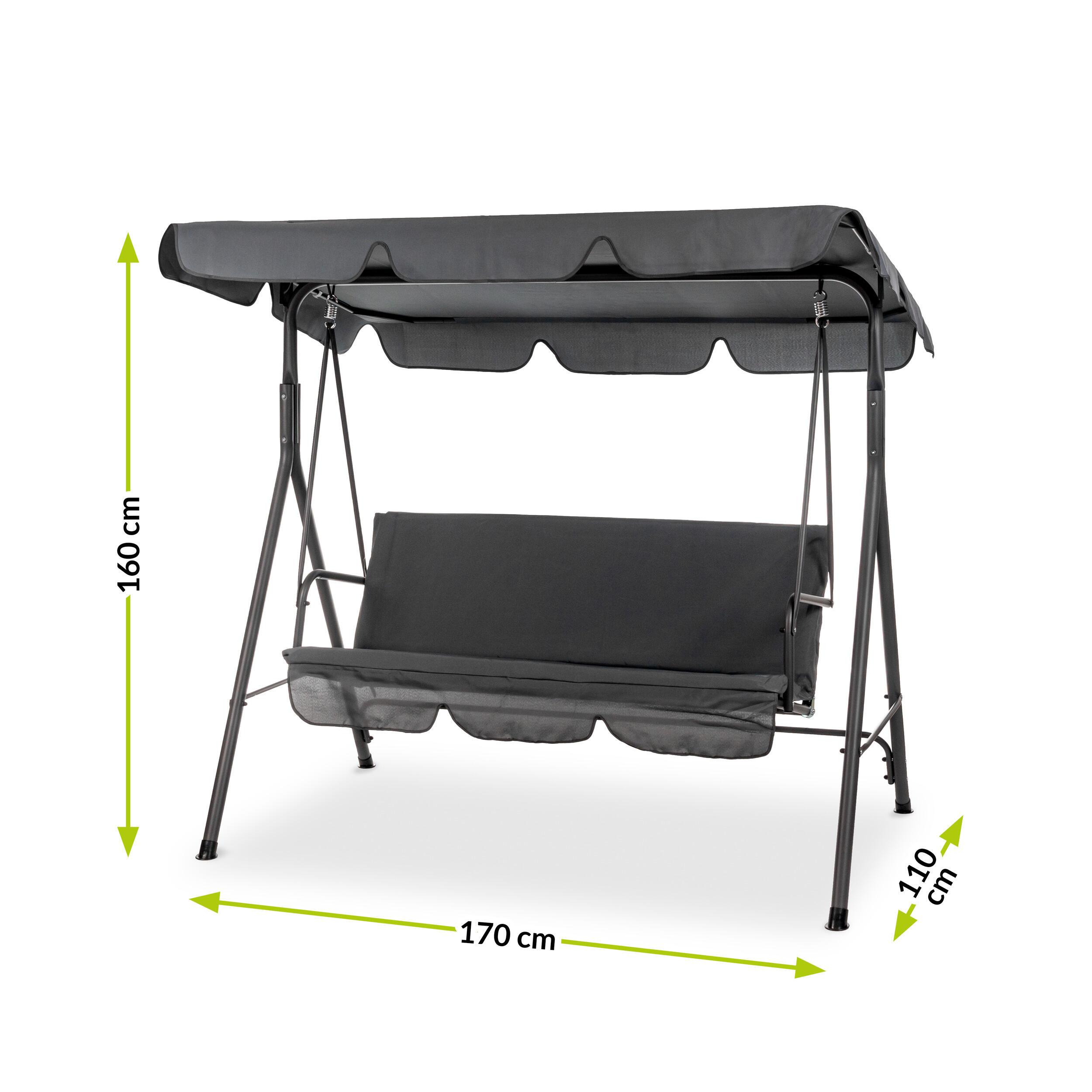 Huśtawka ogrodowa Eve antracytowa - 3
