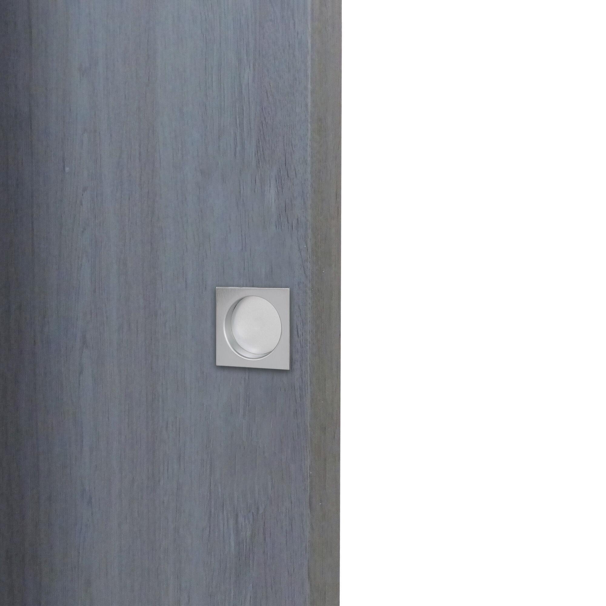 Poignée cuvette carrée chromé Ø48mm  - 2