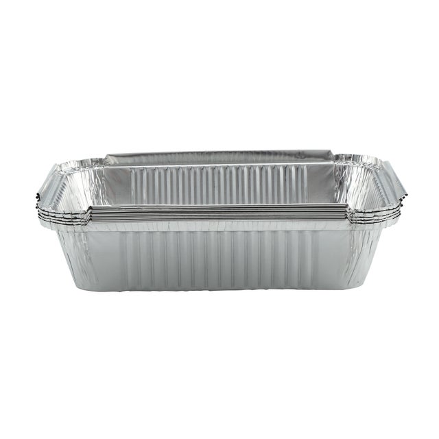 Lot de 5 barquettes en aluminium NATERIAL pour barbecue, L.16 x l.6 x H.22.5 cm