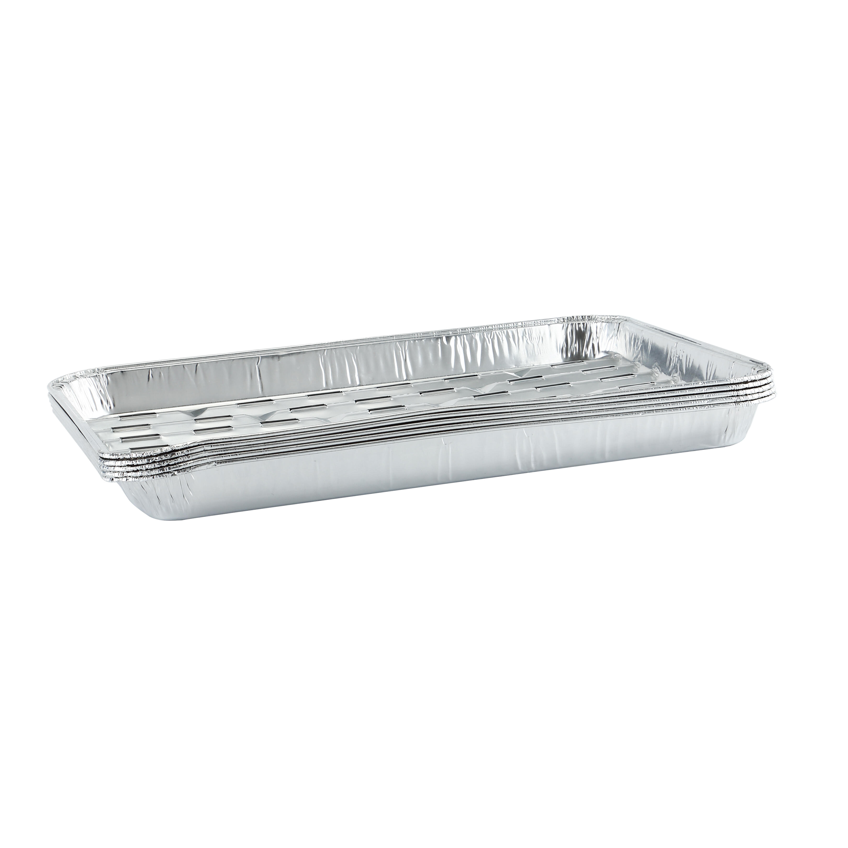 Lot de 5 barquettes en aluminium NATERIAL pour barbecue, L.23 x l.4 x H.34 cm - 2