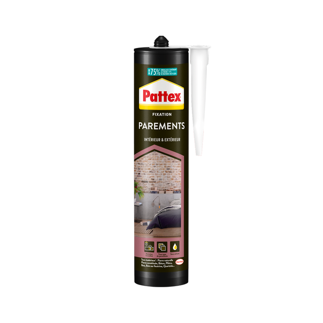 Colle de fixation pâte PATTEX Pattex parement blanc, 460g