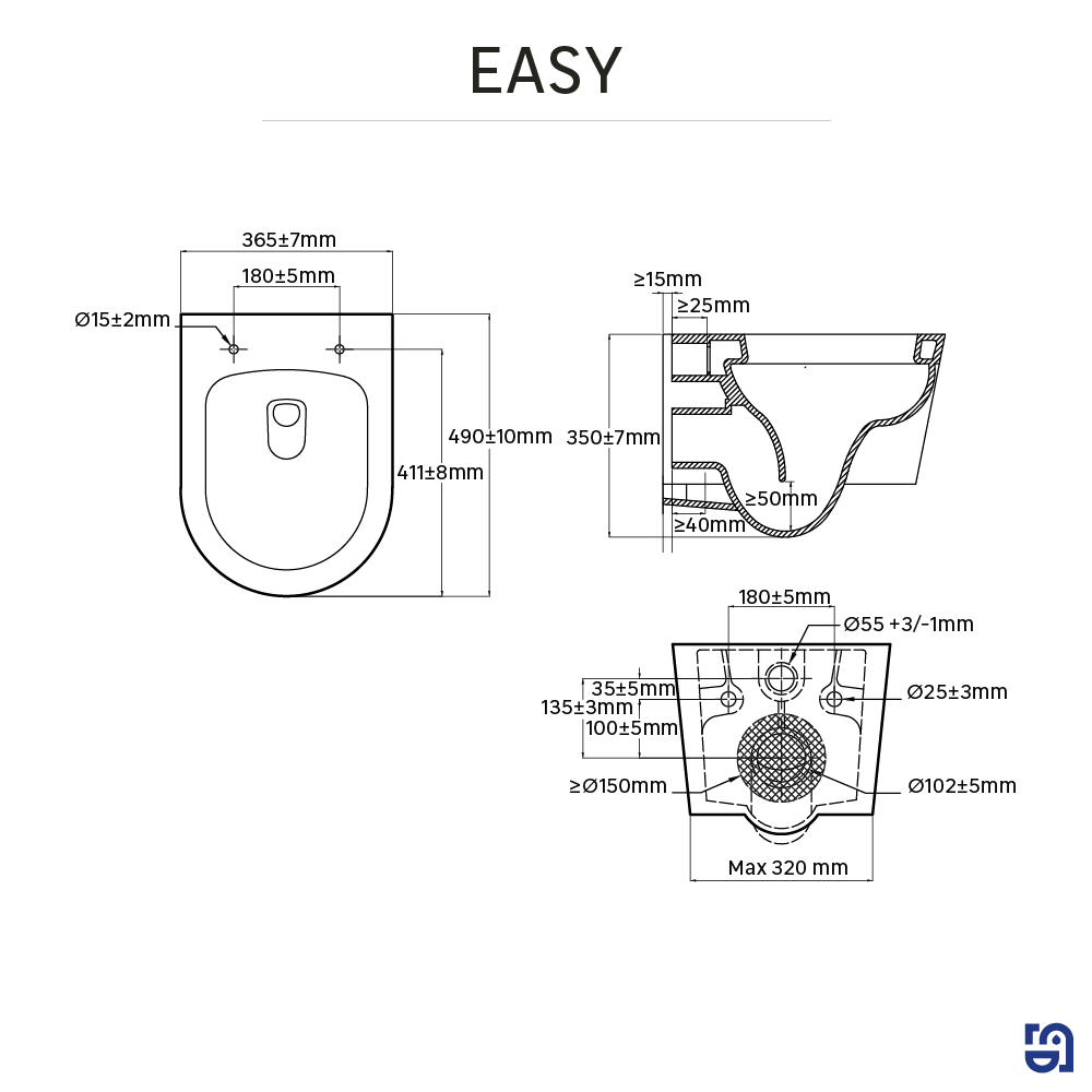 Cuvette pour WC suspendu, SENSEA Easy - 8