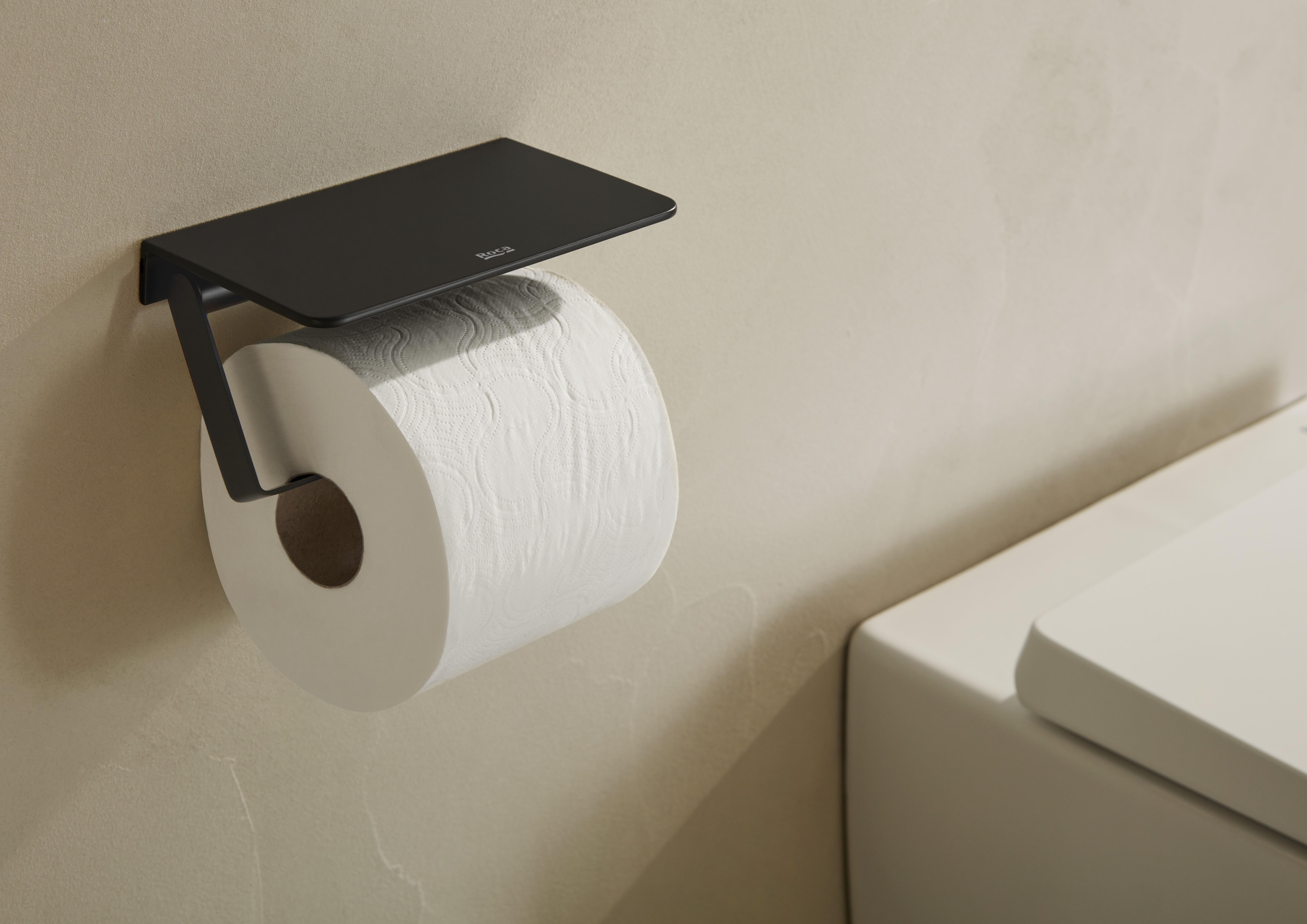 Portarrollos de papel higiénico Alpine negro adheviso o para atornillar - 3