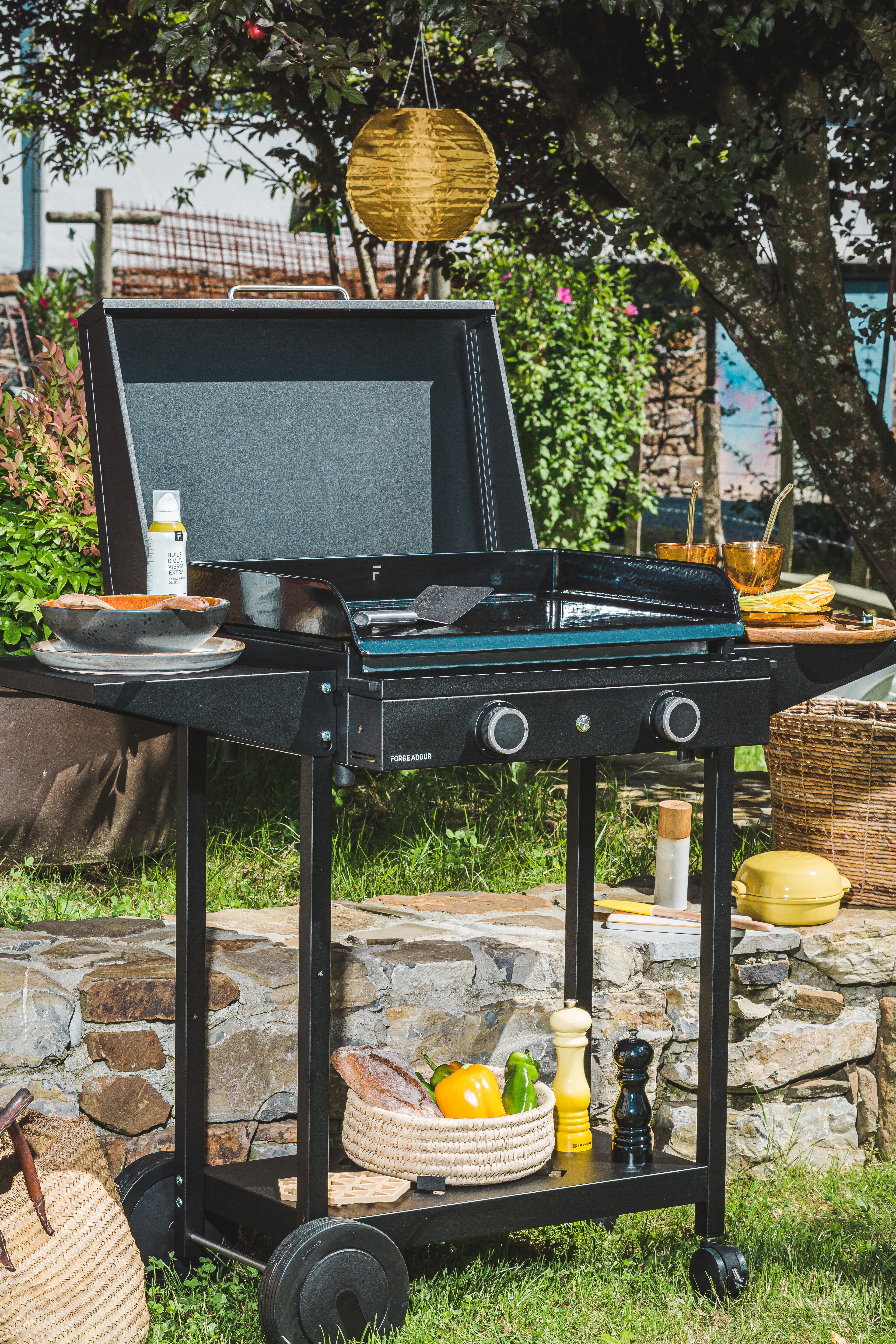 Chariot pour plancha FORGE ADOUR Origin 60 noir, H.99.5 x L.128.7 x l.55.8 cm - 6