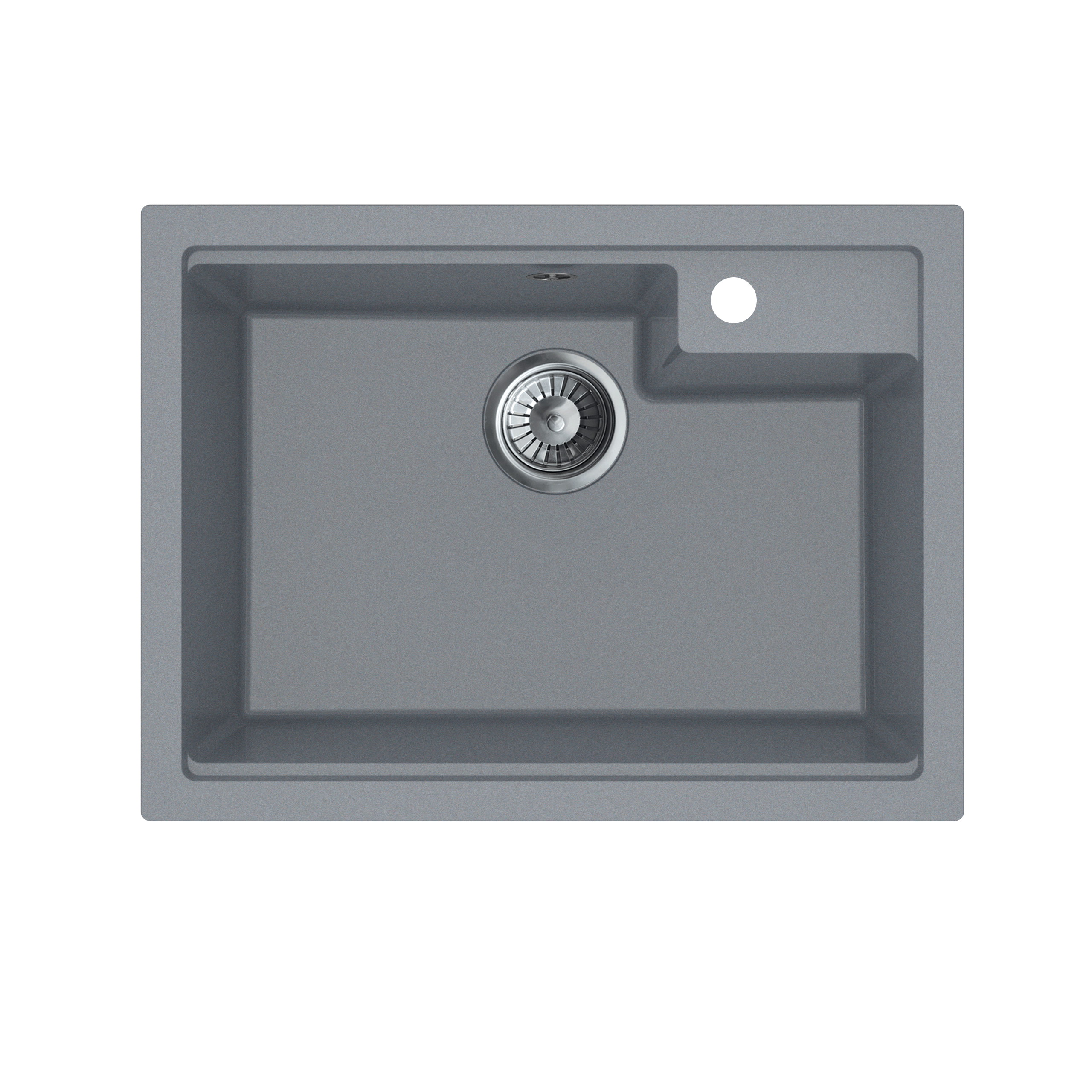 Zlewozmywak granitowy Mela 59,5 cm szary MILÓ - Leroy Merlin