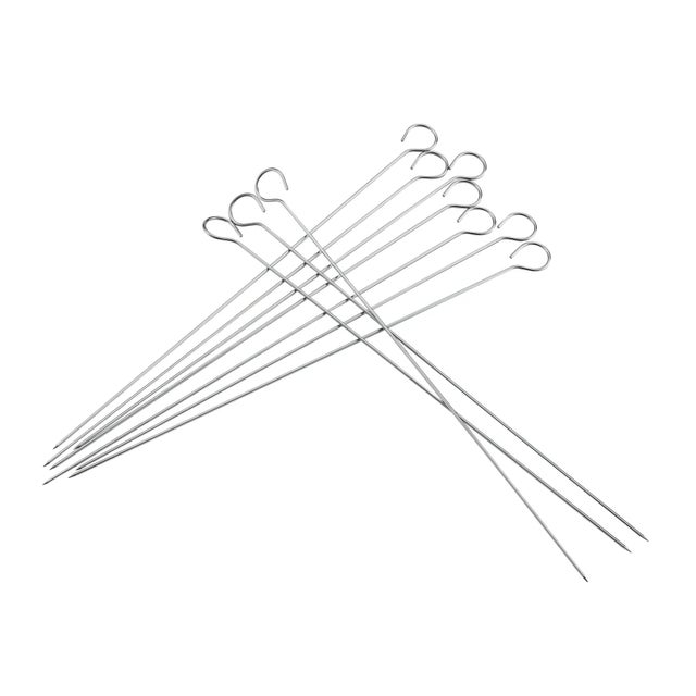 Campione gratuito!! In Acciaio Inox Barbecue Spiedini Set In Metallo Piatto BARB