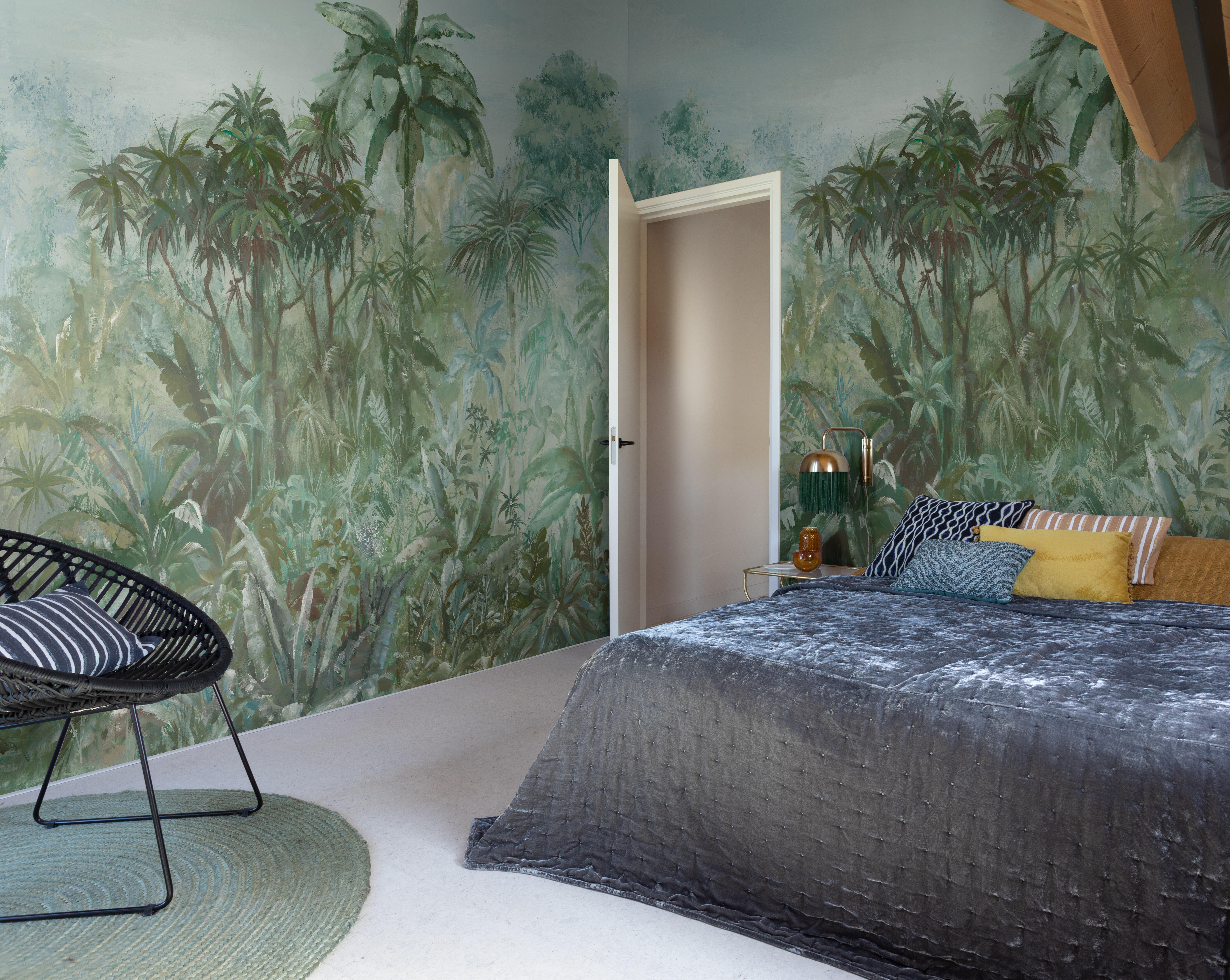 Muralo Papel Pintado Fotográfico De Fieltro, 450 X 300 Cm, Bosque Natural, Selva, Plantas, Flores, Palmeras, Salón, Dormitorio, Mural XXL, 450 X 300 Cm