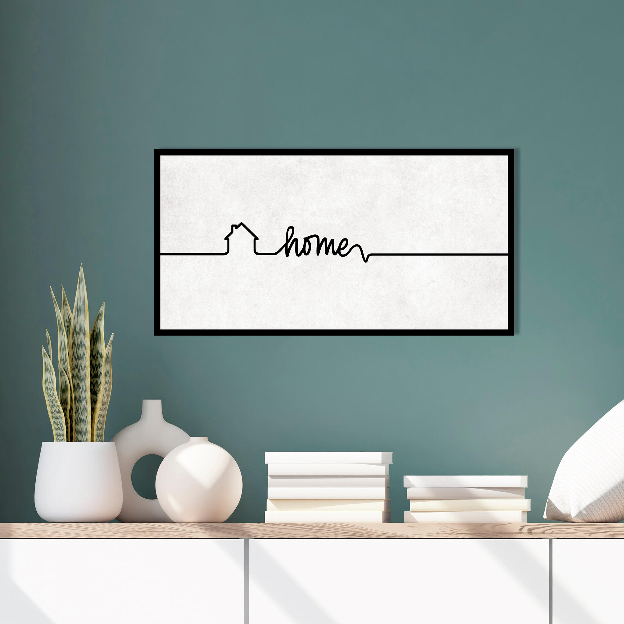 Quadro com moldura Deco Art relevo Home 20x40 cm preto - 3