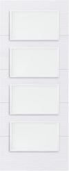 Puerta de interior corredera con cristal maciza melamina Line Lucerna Nordic blanco anchura 62,5cm