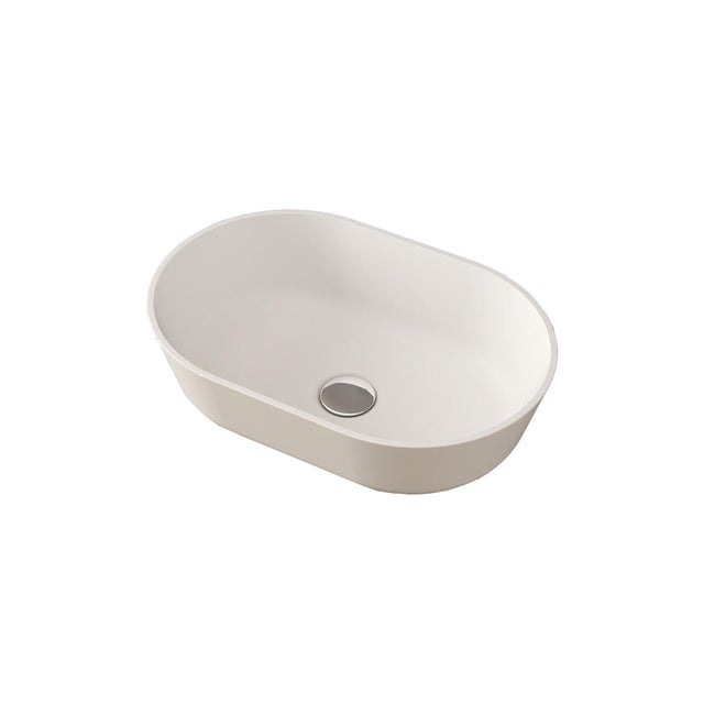 Lavabo da appoggio BADEN HAUS ovale in solid surface L 48 x H 14 x P 32 cm bianco