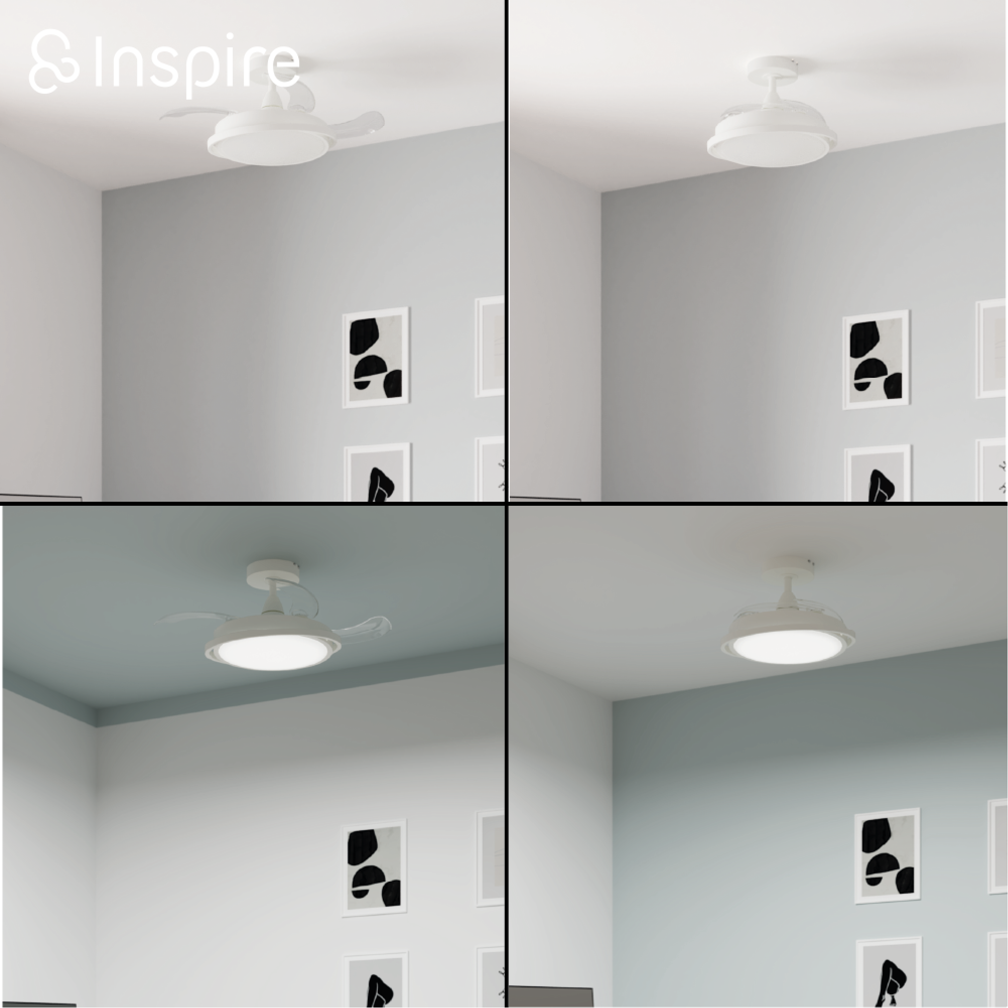 Ventilador de techo con luz silencioso DC 40W con mando ø91 cm Rosak blanco luz CCT 4 aspas retráctiles tipo lámpara| 6 velocidades| modo verano/invierno| temporizador| brisa| recomendado para <13m² - 7