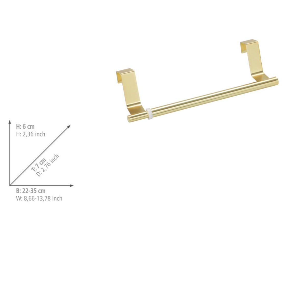 Toalheiro para porta extensivel 22-35cm dourado - 3