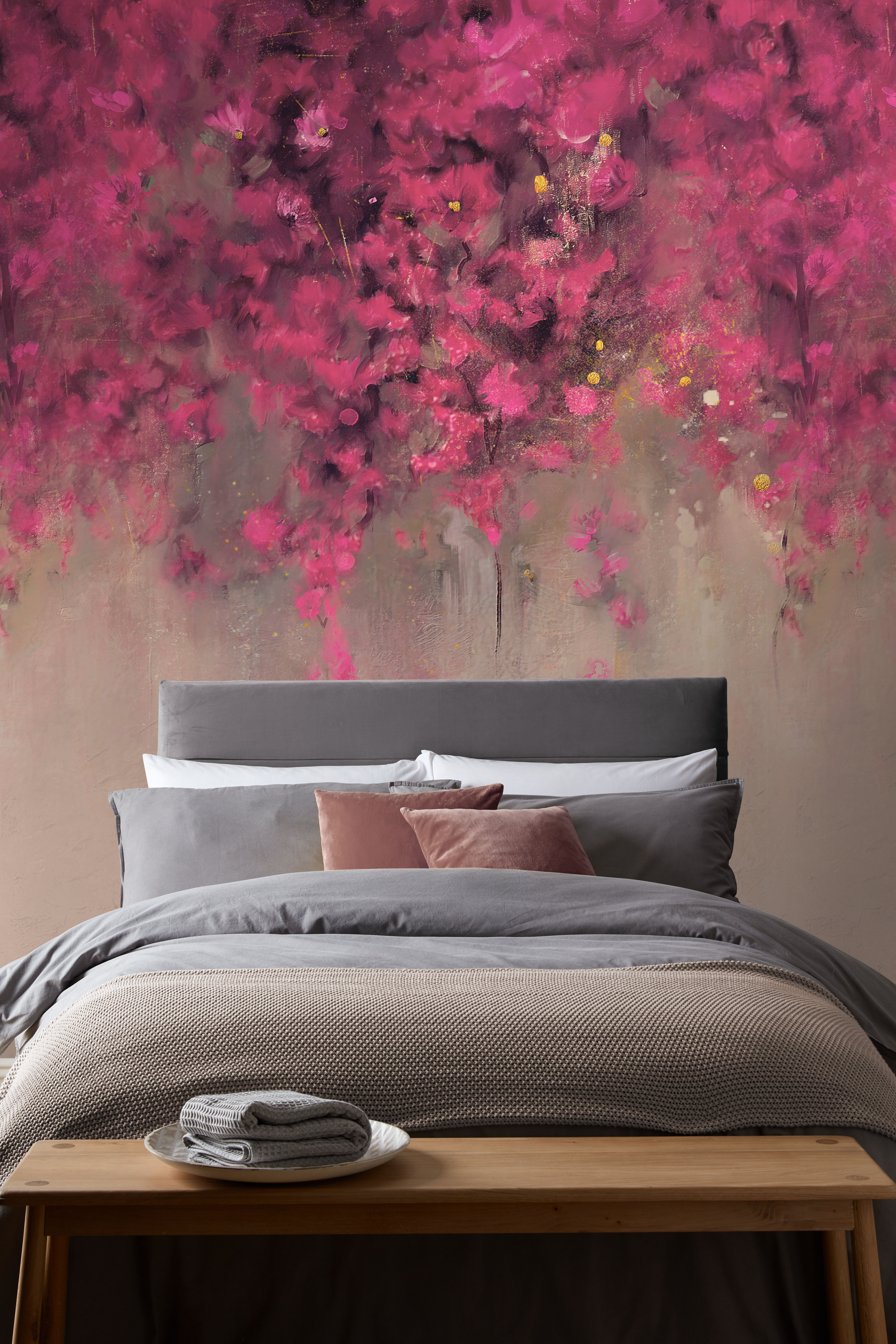 Tapeta panoramiczna Pink Flowers 159x 280 cm