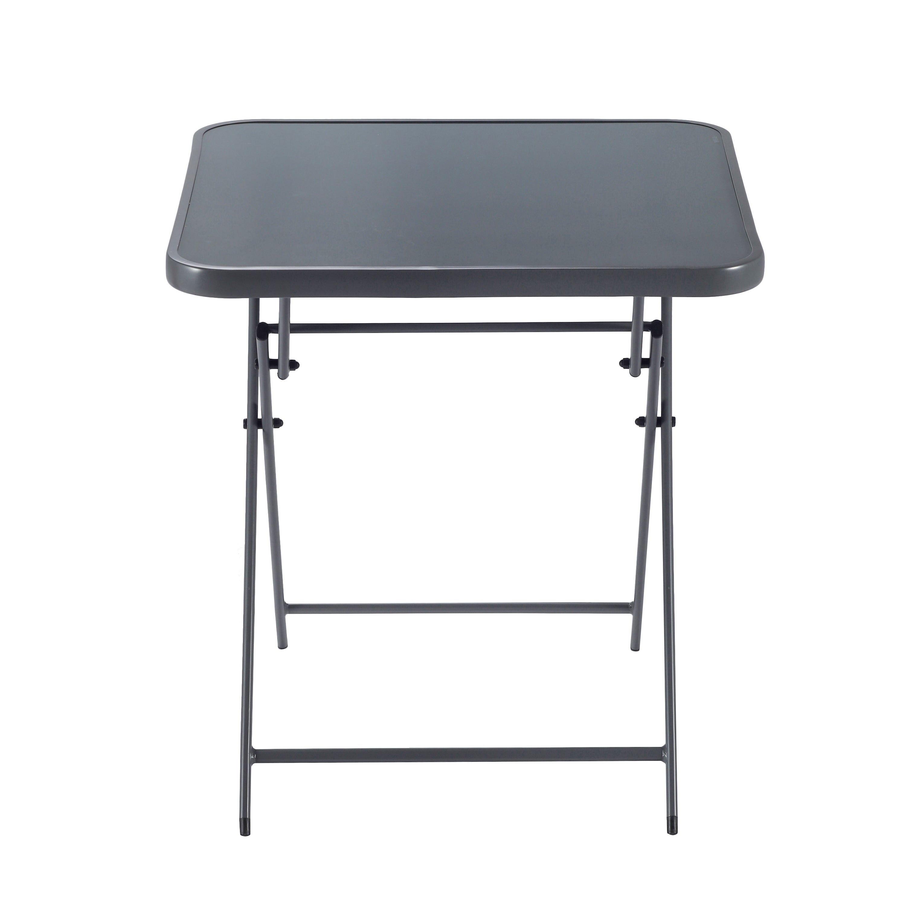 Mesa de jardín plegable de acero emys gris de 70x72x70 cm