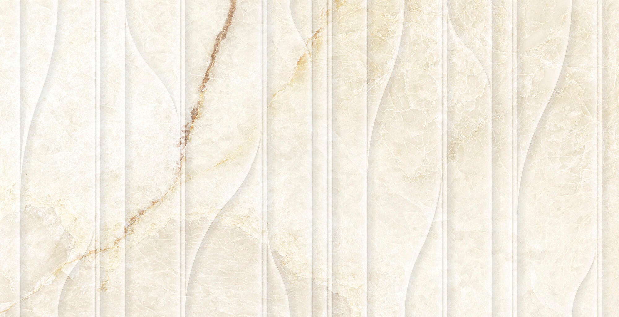 Azulejo porcelánico nuvola efecto mármol, relieve oro deco 32x62.5 cm c1