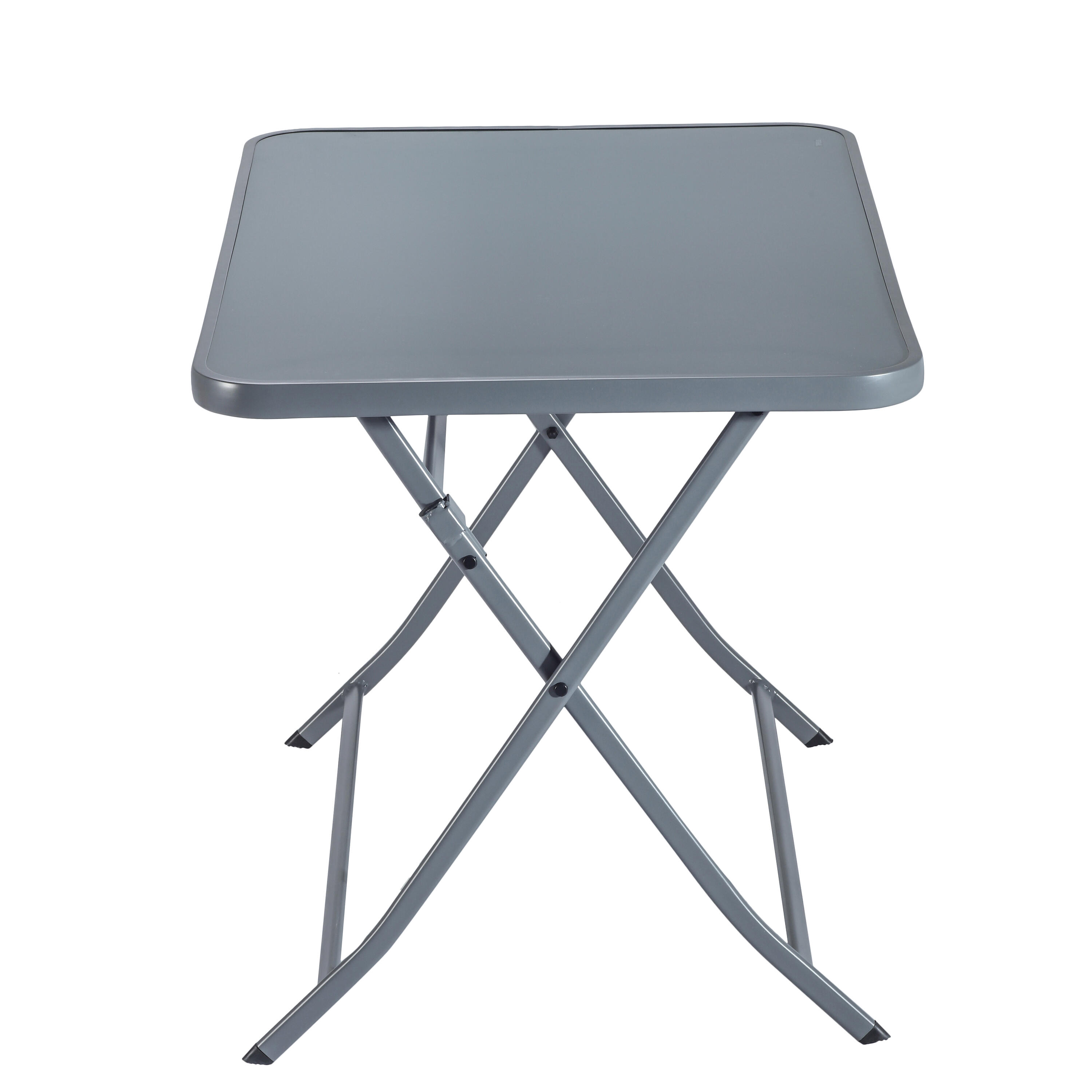 Tavolo da pranzo per giardino pieghevole Emys NATERIAL in acciaio con piano in vetro grigio per 2 persone 70x110cm - 14