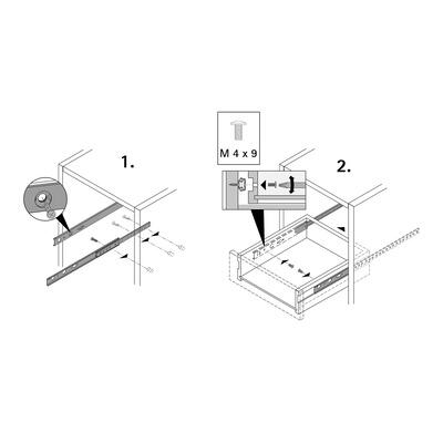 Coulisse à billes pour tiroir montage en rainure 17mm, HETTICH 10kg L.25-41 cm - 5