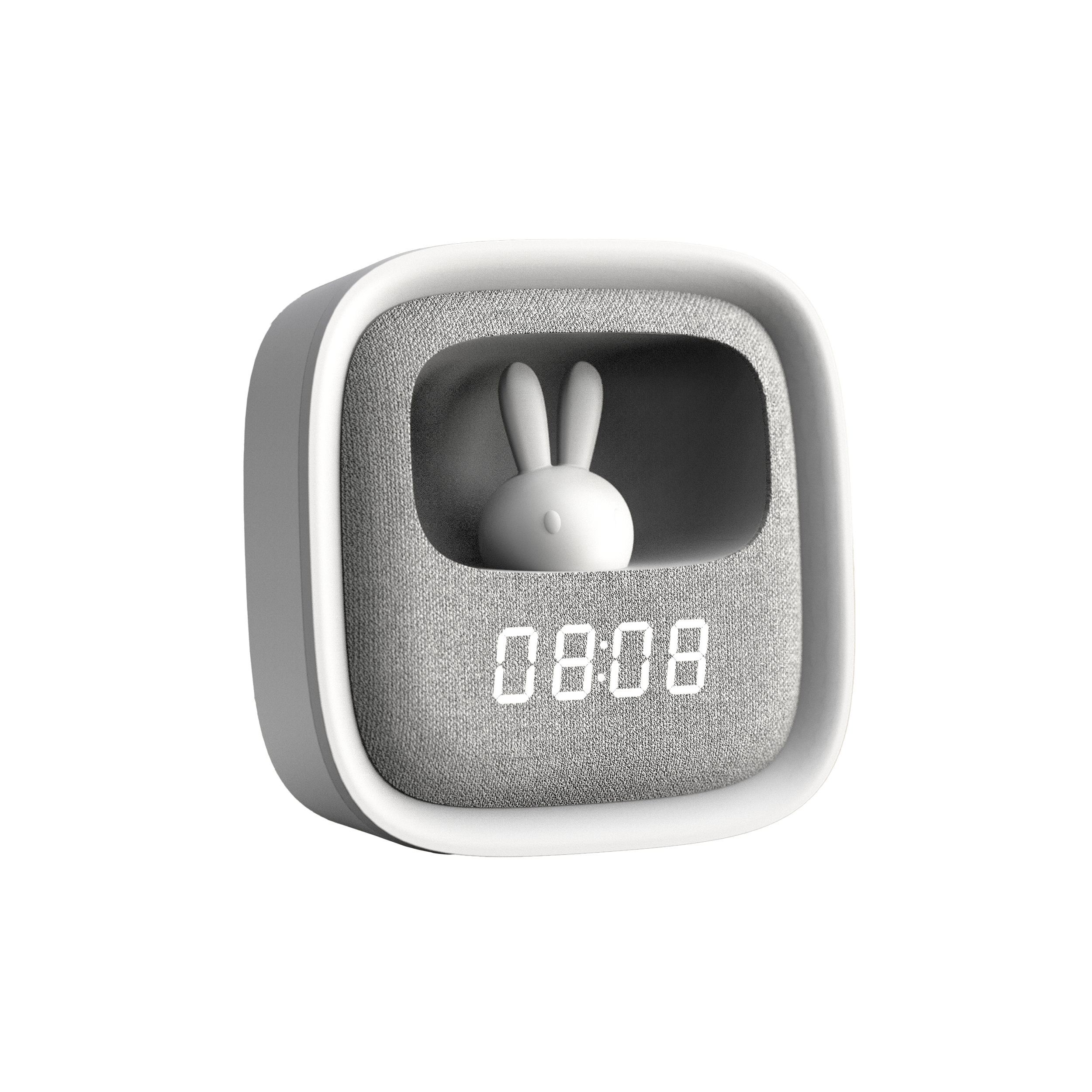 Lampa stołowa Bunny biała budzik 2.5 W LED Sanico