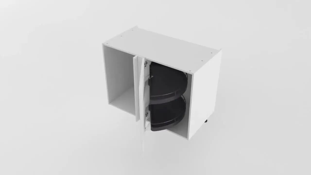 Cesto portaoggetti per mobile ad angolo da avvitare angolare in acciaio antracite L 74.5 x H 73.5 x P 43 cm - 2