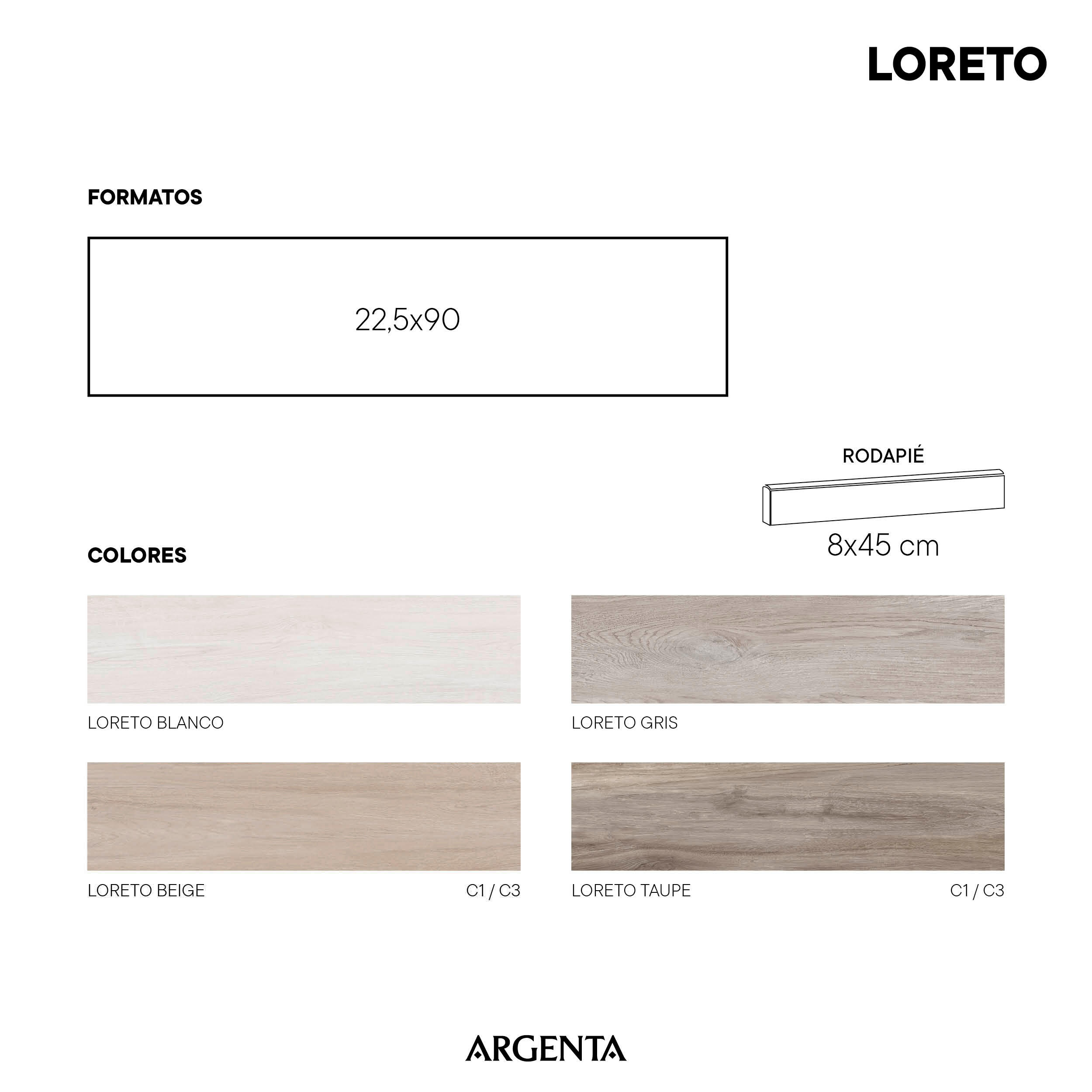 Pack de 4 Rodapiés cerámico Loreto 45x8 cm madera taupe ARTENS - 2
