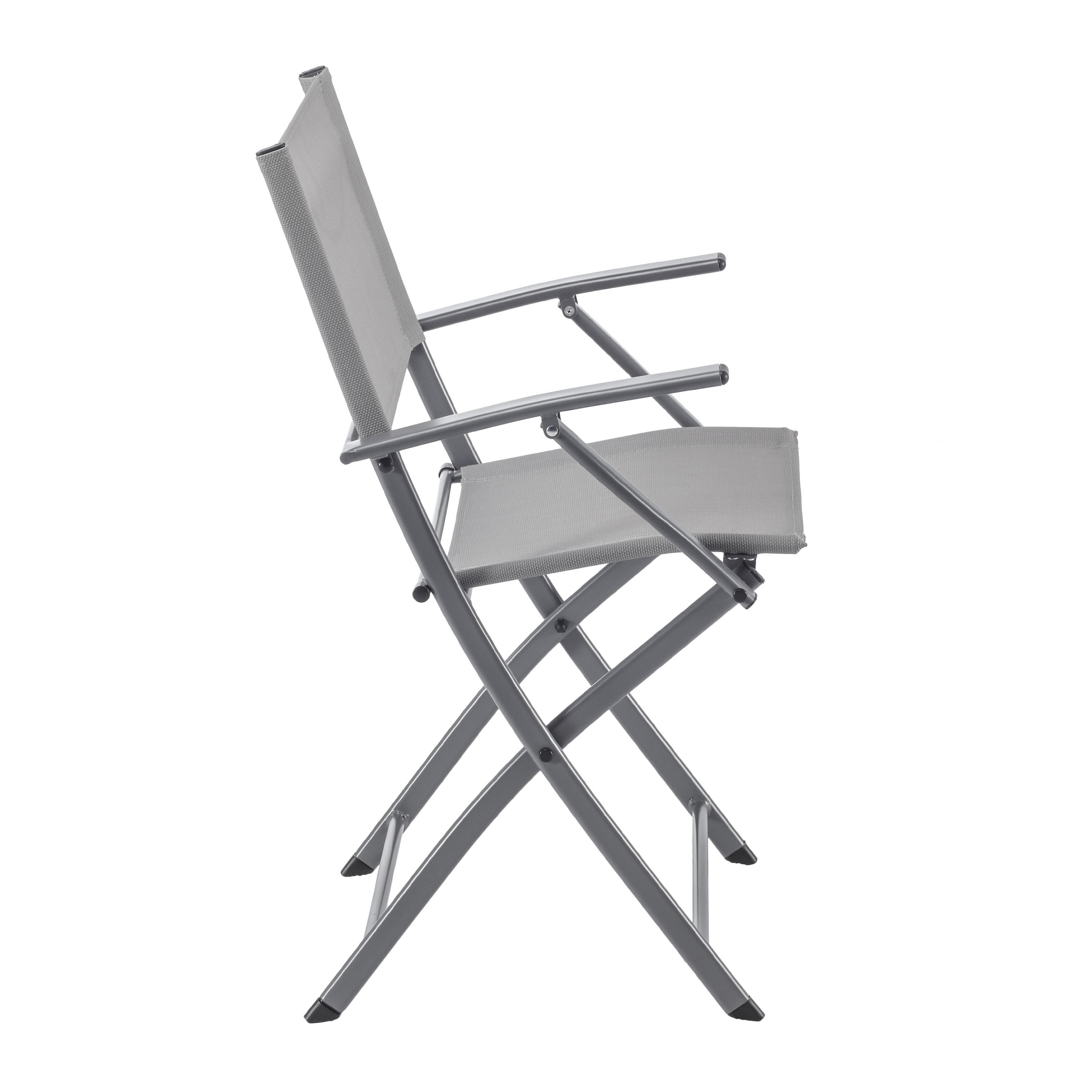 Sedia da giardino con braccioli pieghevole Emys NATERIAL, struttura e seduta in textilene tortora - 6