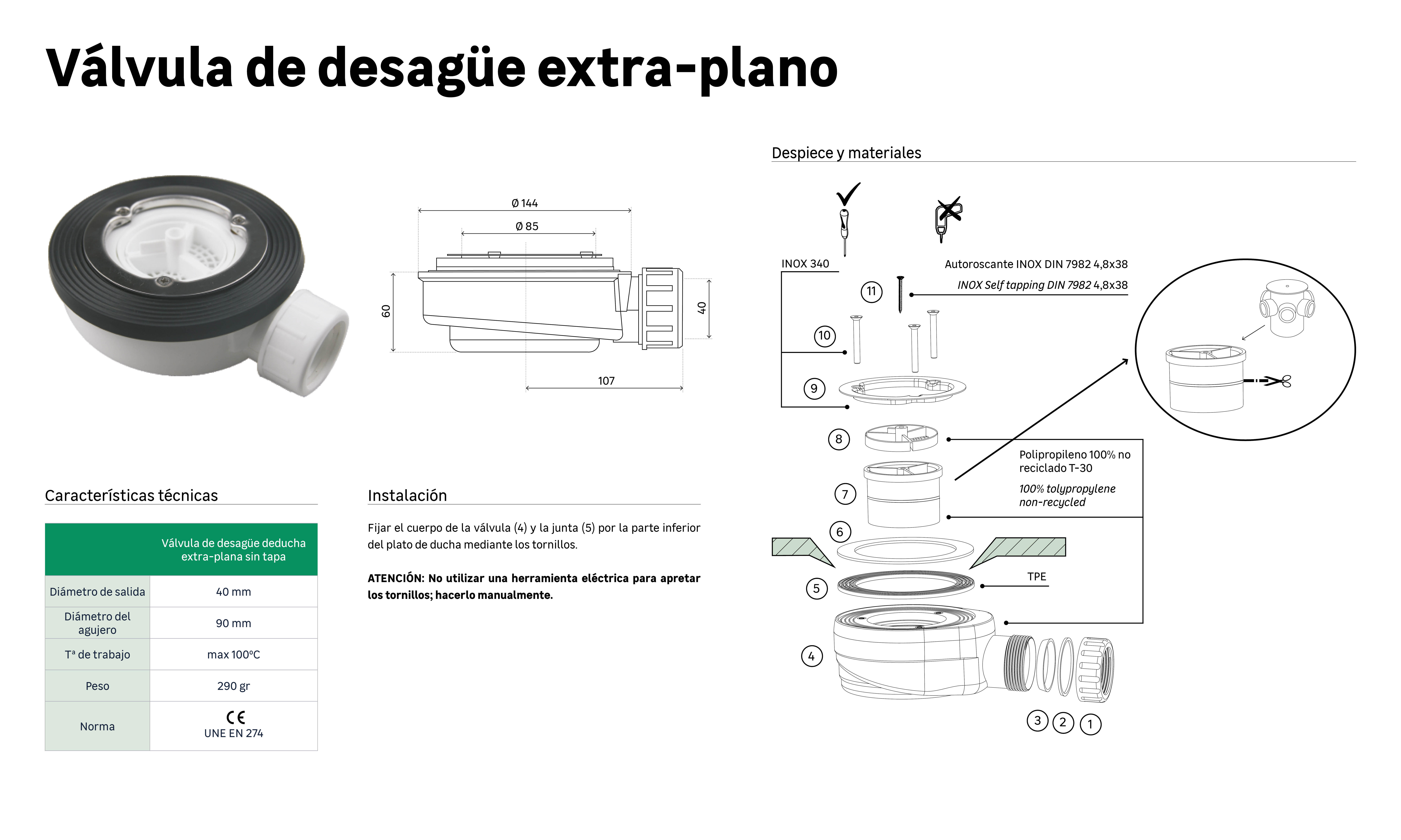 Plato de ducha Colors Pizarra 150x70 cm crudo - 5