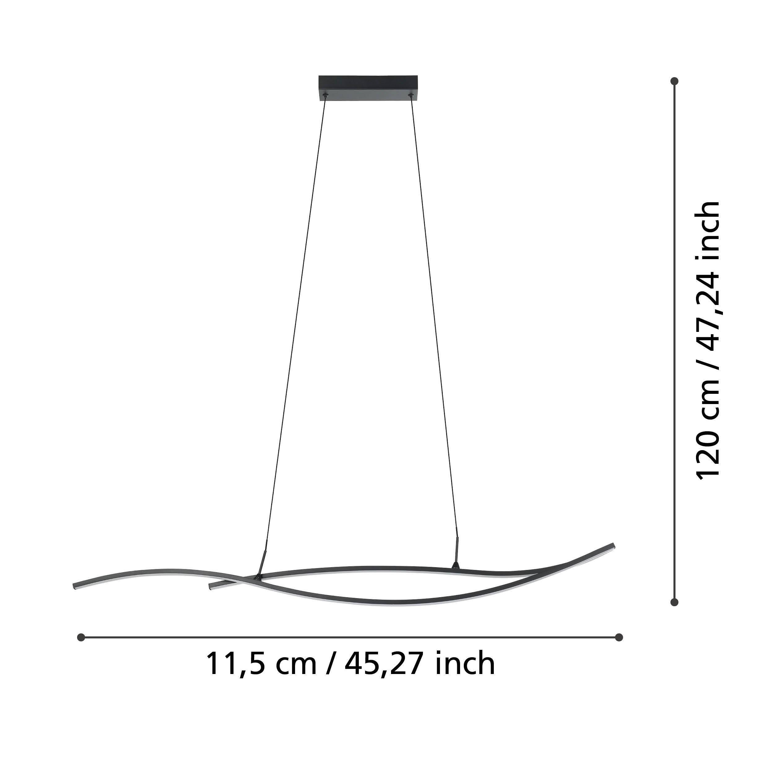 Lampadario LED design Grisolia nero, luce naturale 2500 lumen, EGLO - 4