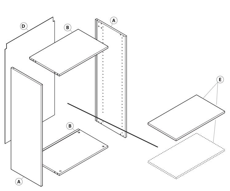 Caisson haut de cuisine DELINIA ID effet bois H.76.8 x l.30 x P.35 cm - 8