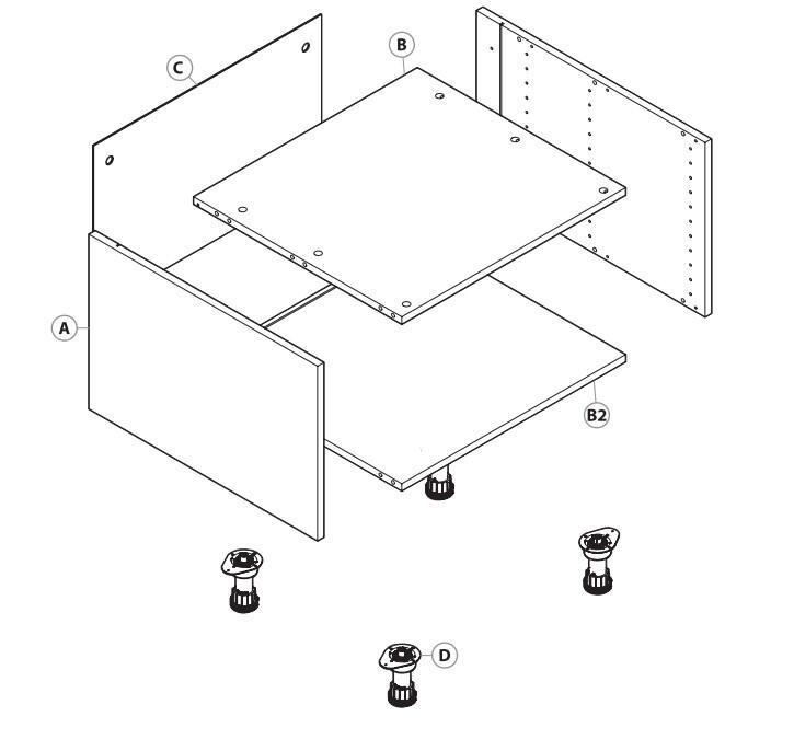 Caisson bas de cuisine DELINIA ID effet bois H.38.4 x l.60 x P.58 cm - 7