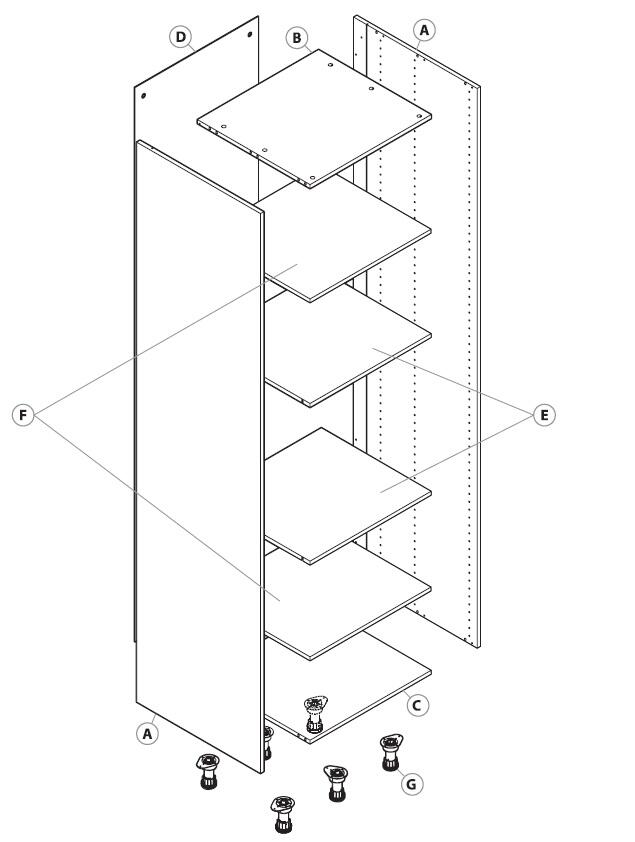 Colonne de cuisine DELINIA ID effet bois H.214.4 x l.45 x P.58 cm - 8