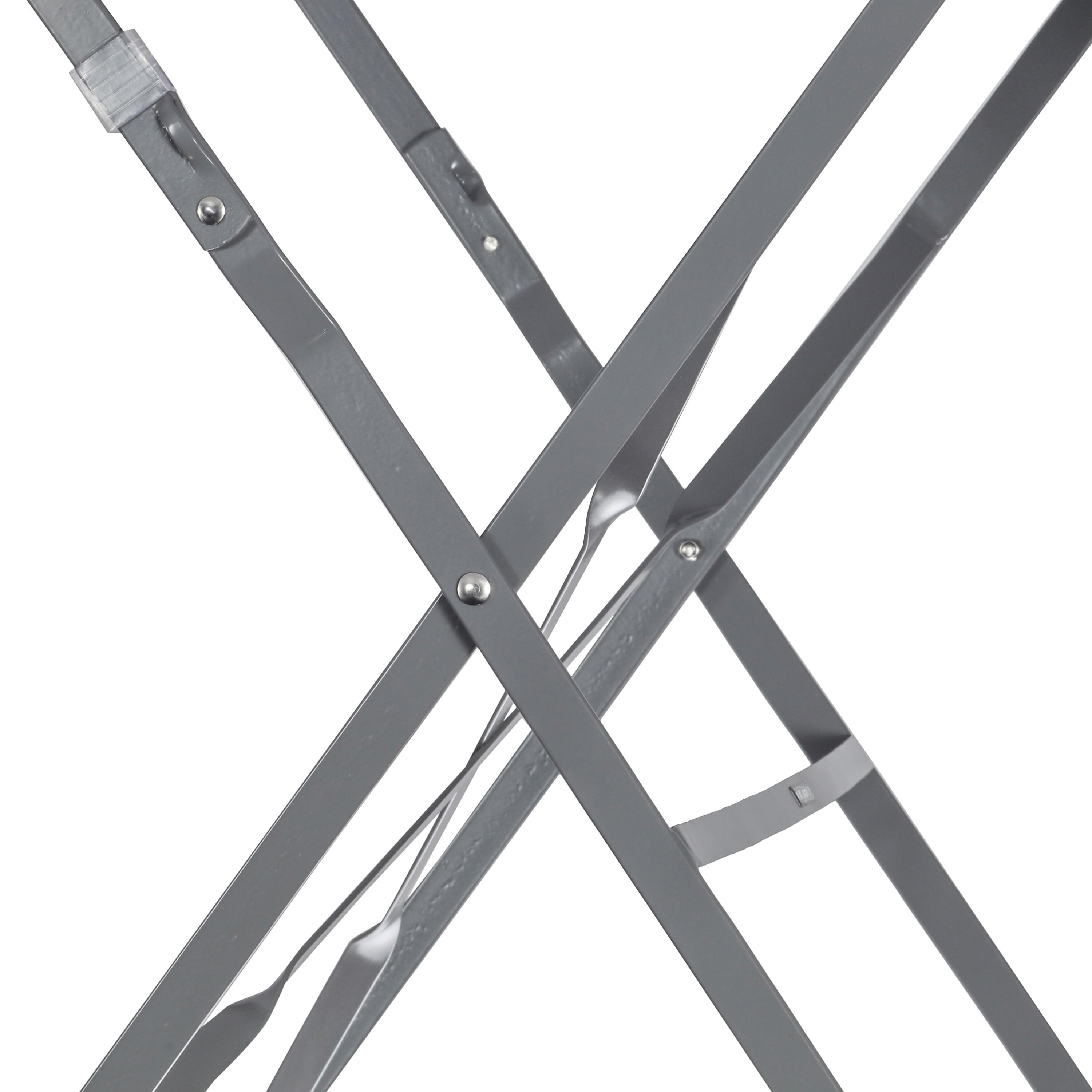 Tavolo da pranzo per giardino pieghevole Flora NATERIAL struttura e superficie in acciaio grigio per 2 persone 60x60cm - 8