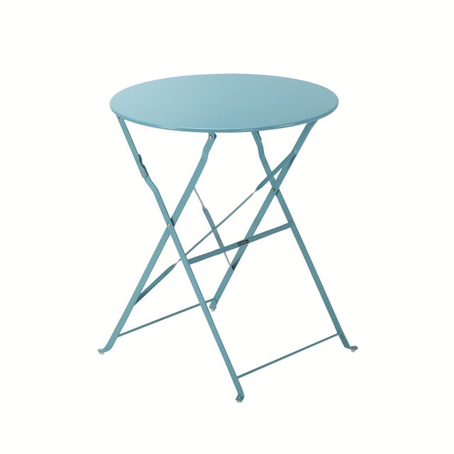 Tavolo da pranzo per giardino pieghevole Flora NATERIAL in acciaio blu per 2 persone 60x60cm