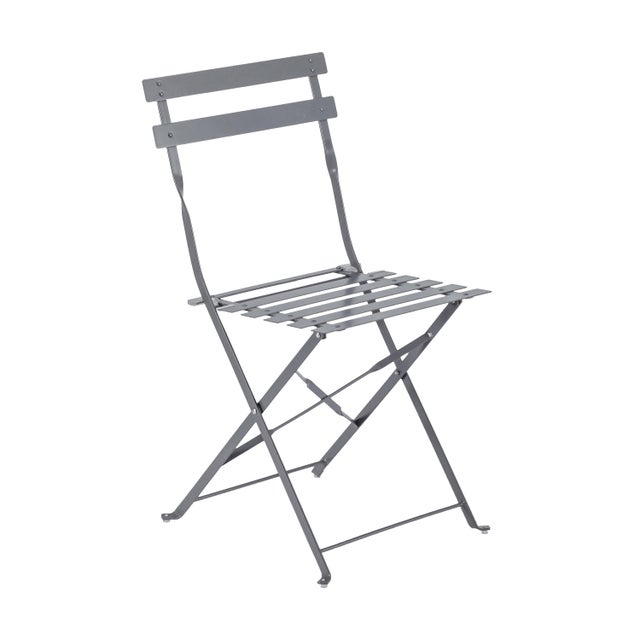 Silla de exterior de acero Flora gris