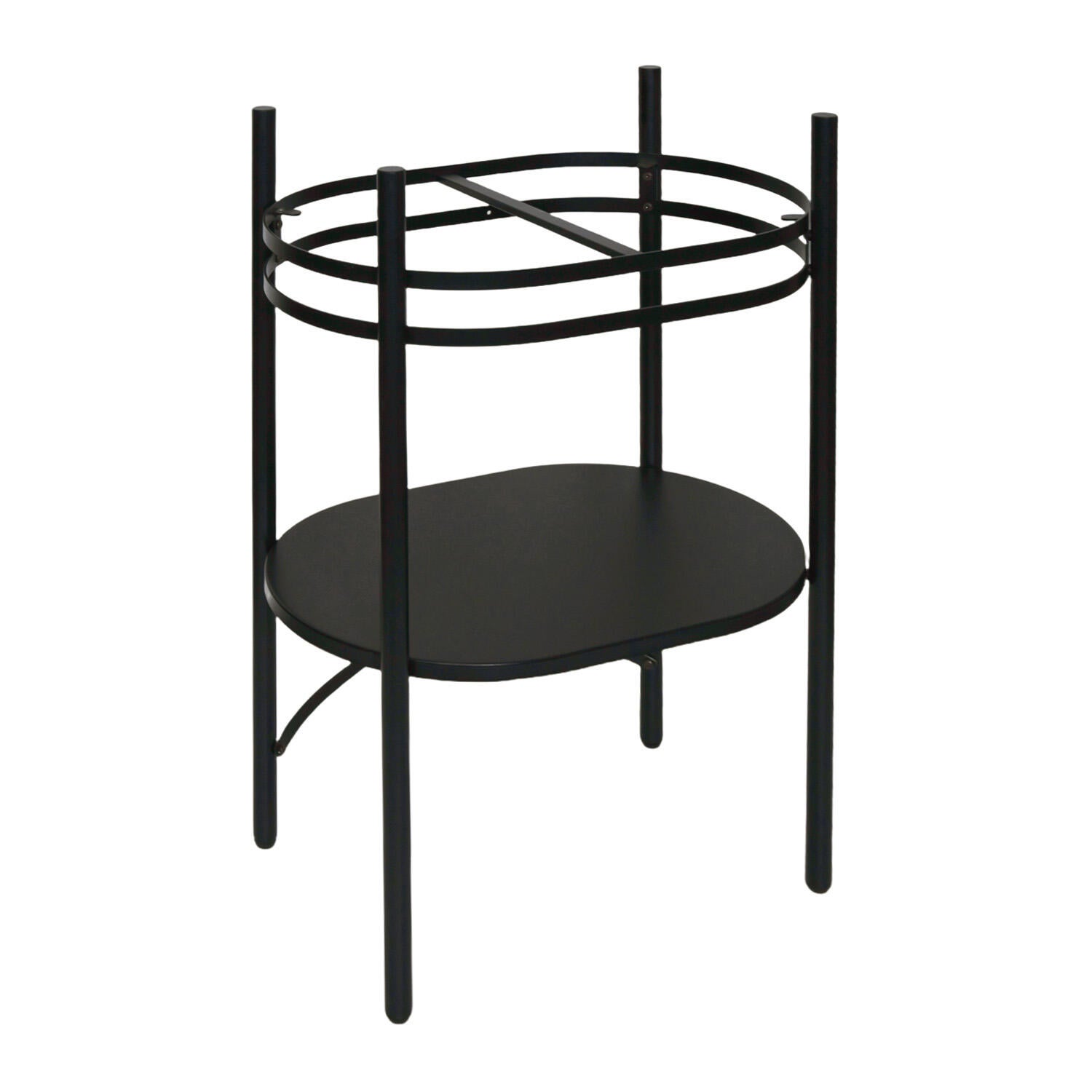 Mobile da bagno a terra sotto lavabo L 55 x H 89.5 x P 37.5 cm nero verniciato, HOMESIGHT ALBA - 4