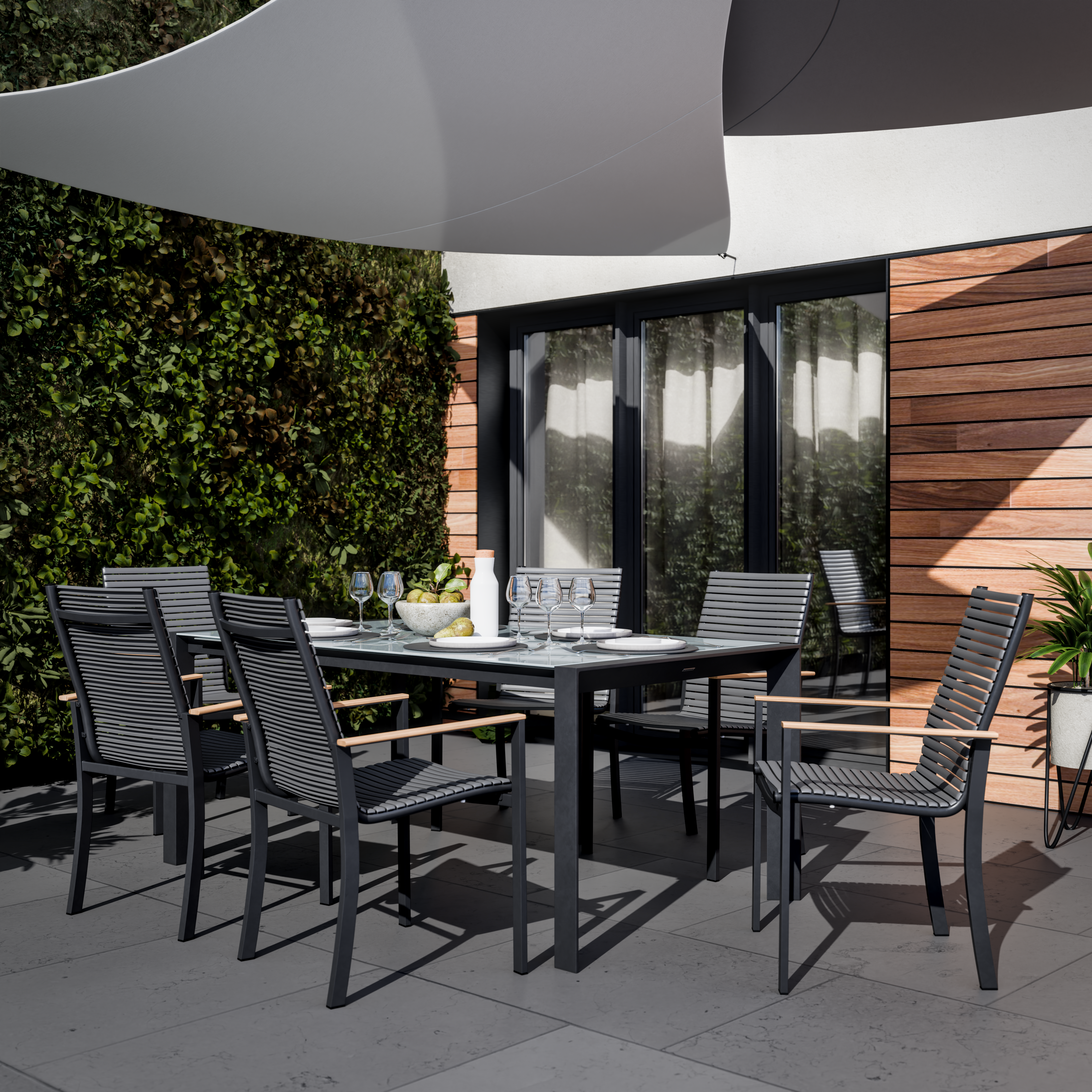 Mesa de alumínio NATERIAL AQUILA II 180/220X100CM ANTRACITE - 4