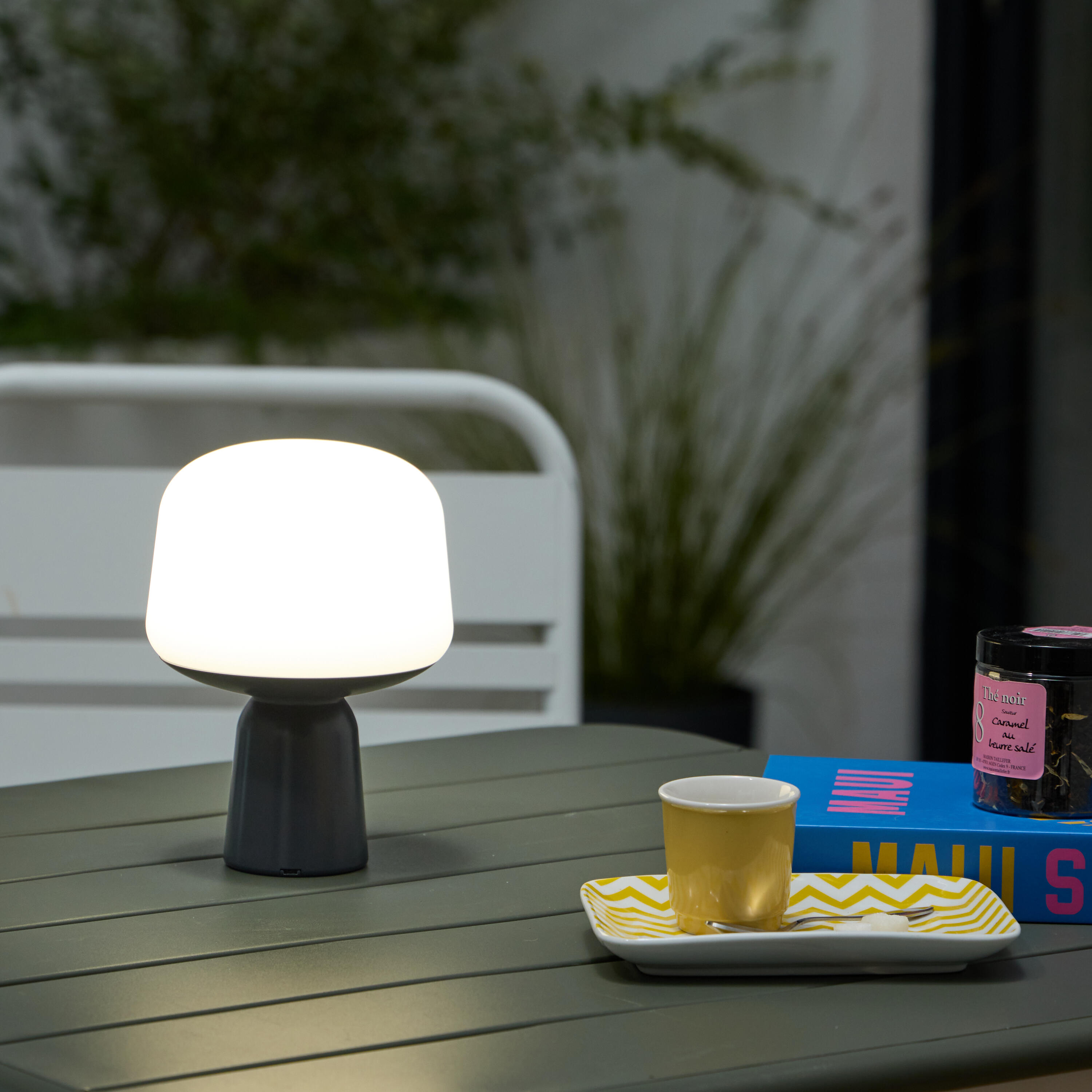 Lampe de table extérieure rechargeable USB, 500 lumens gris Luno INSPIRE - 5