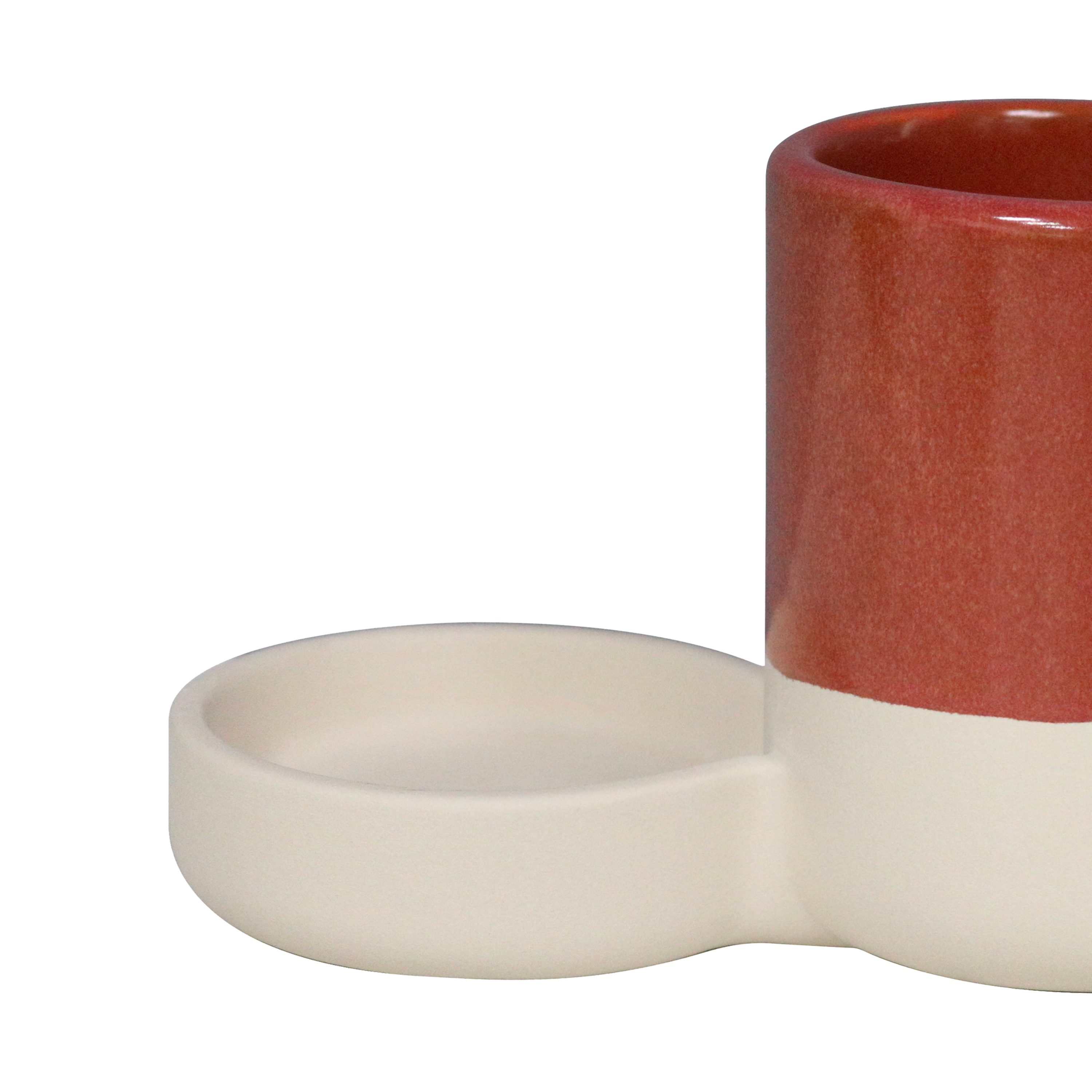 Porte-brosse à dent 2 compartiments Glaze terracotta SENSEA - 5