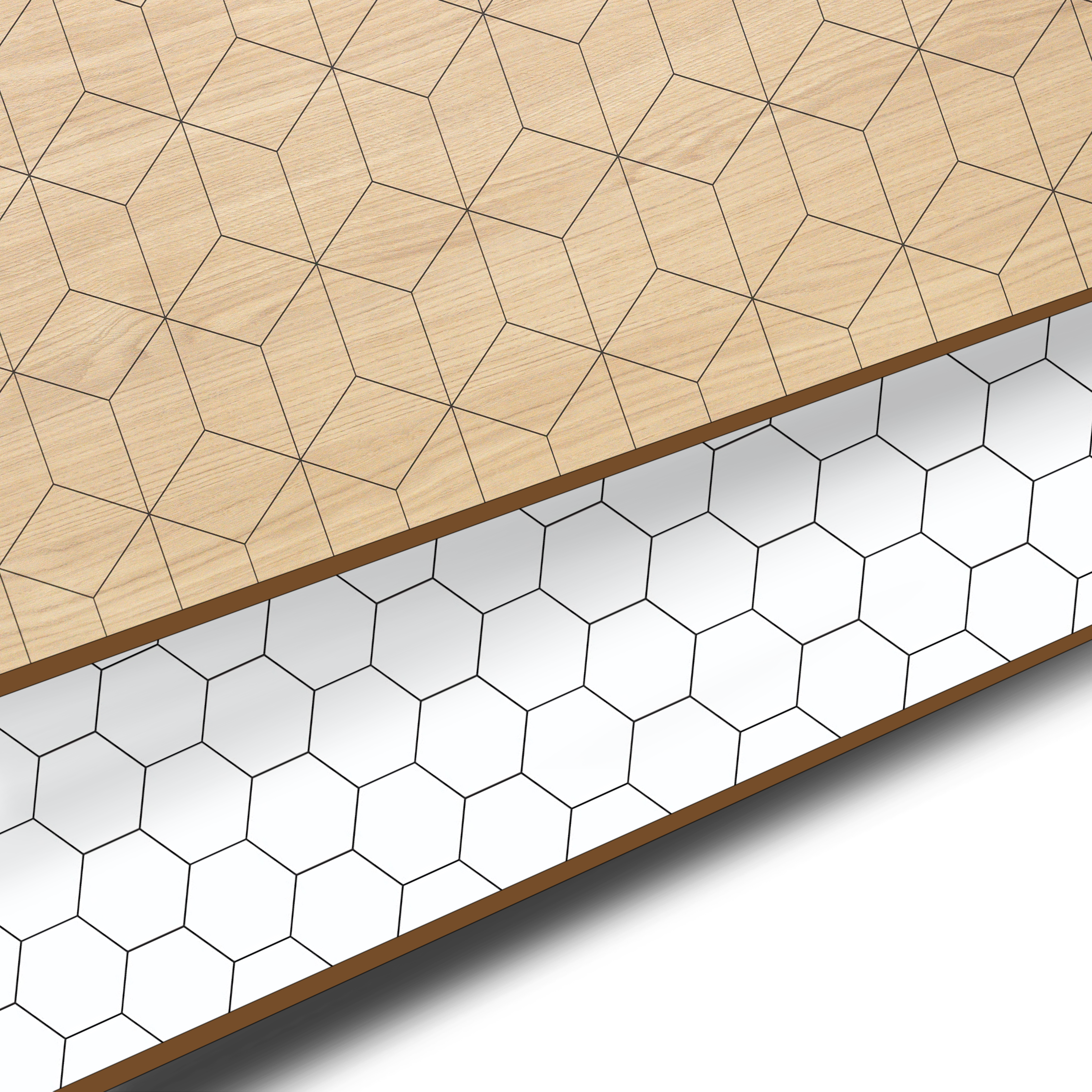 Panel dekoracyjny ścienny kompaktowy 60 x 180 cm Geometric Wood/Octagon Delinia